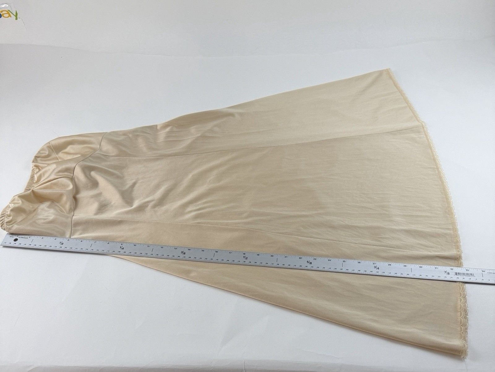 JC Penney Strapless Midi Slip Size 34 Beige Nude Nylon Antron III 70’s VTG