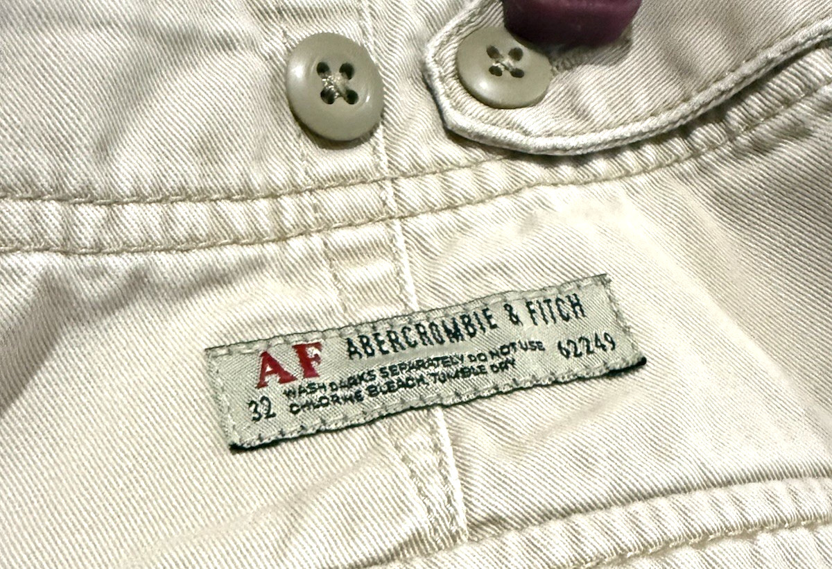 Abercrombie And Fitch Mini Shorts Khaki Cargo Woman 6 Grunge Y2K Preppy Vintage