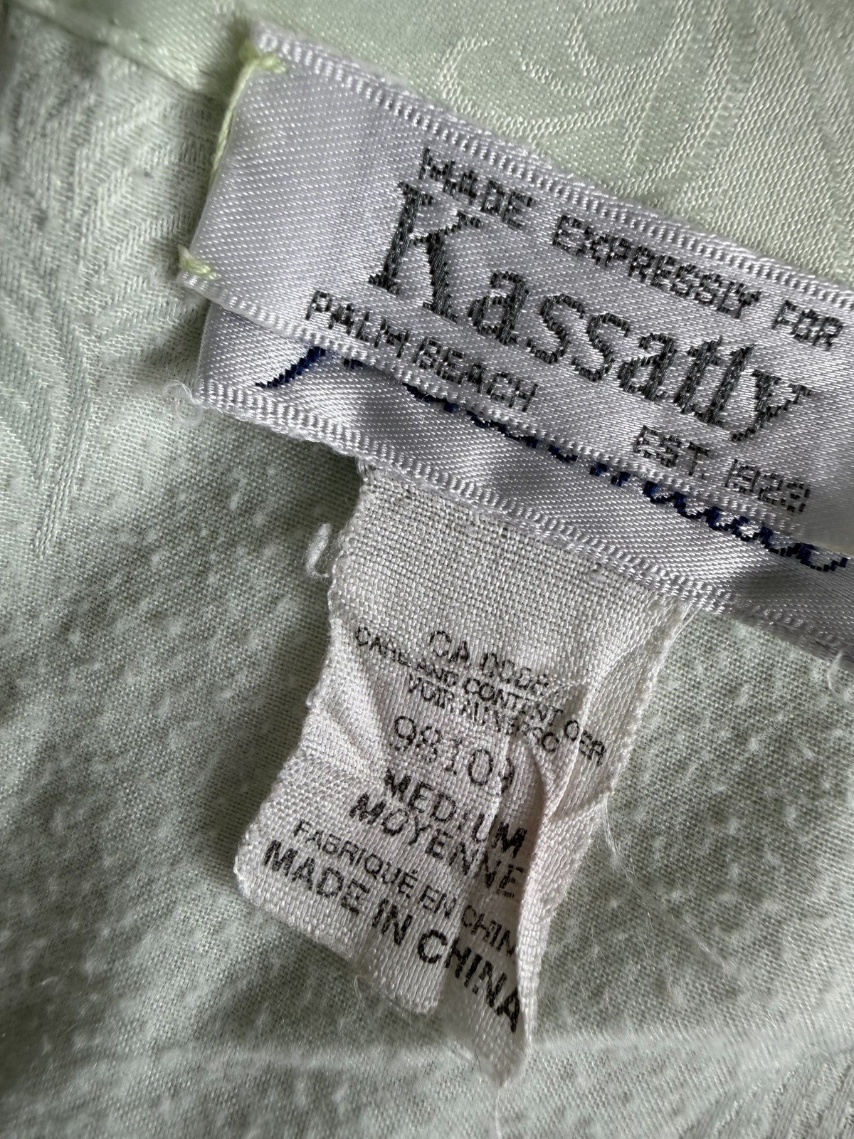 Vintage Kassatly Palm Beach Pajama Set Satin Floral M