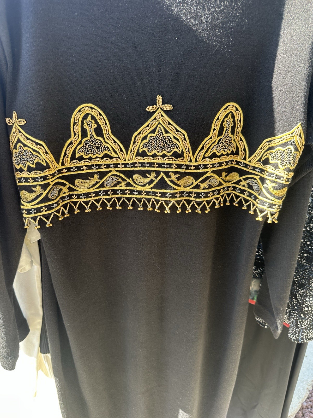 90’s Deadstock Elegant Black And Gold Dress