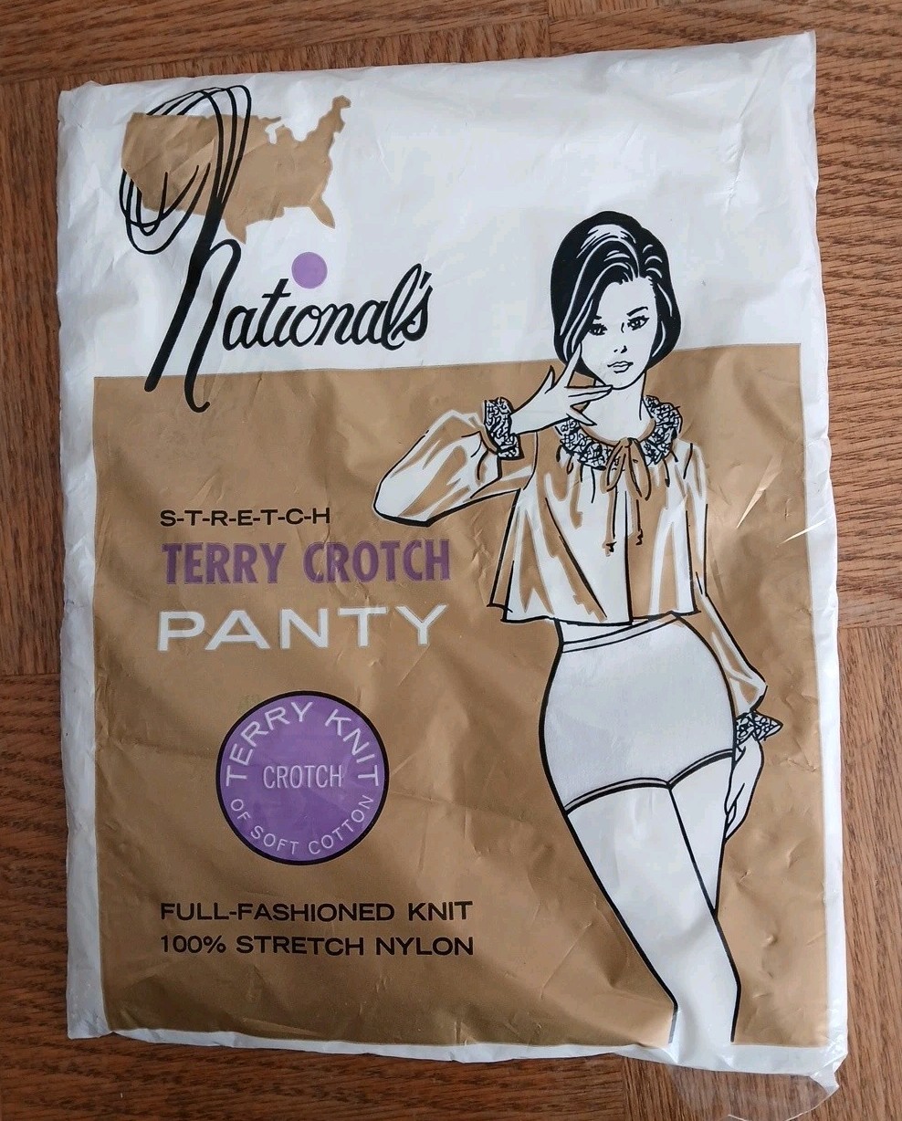 National’s Vintage Stretch Terry Crotch White Panty Large