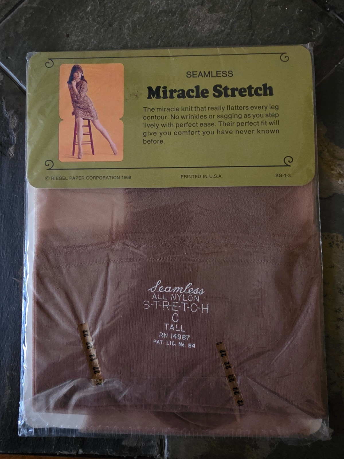 Unbranded Seamless Miracle Stretch Stockings Vintage Size 10-11 Beige Tall
