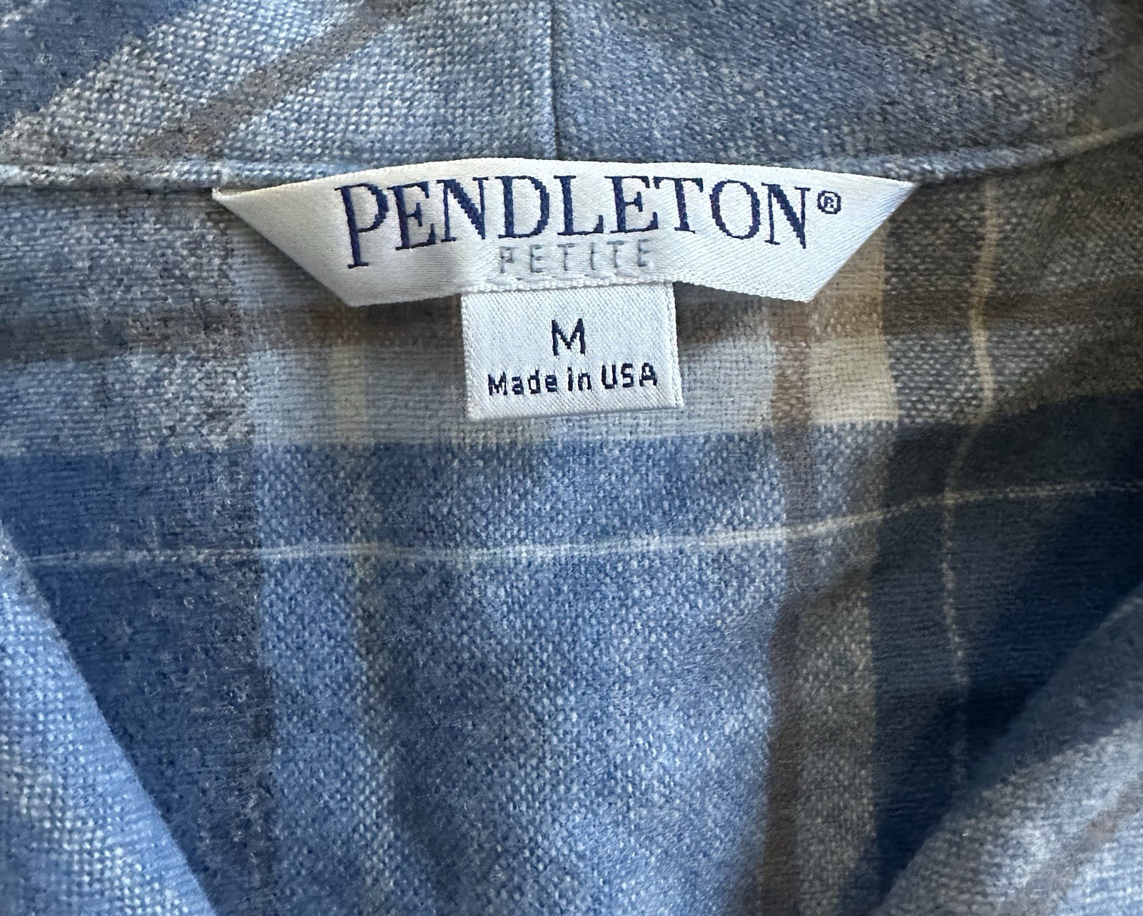 Vintage Pendleton Petite Blue Plaid Wool 49er Jacket Made In USA Medium Button