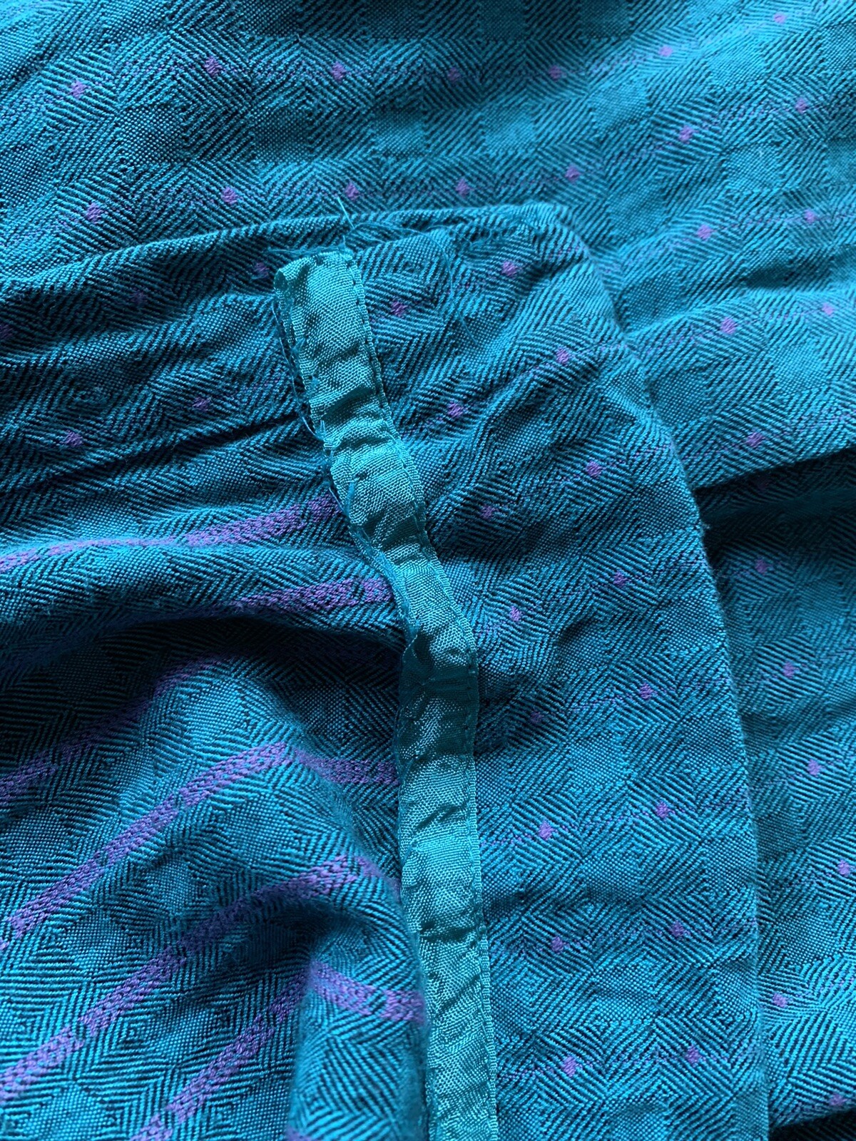 Vintage Young Traditions Sheath Pencil Dress Small ? Teal Plaid Buttons Collar**