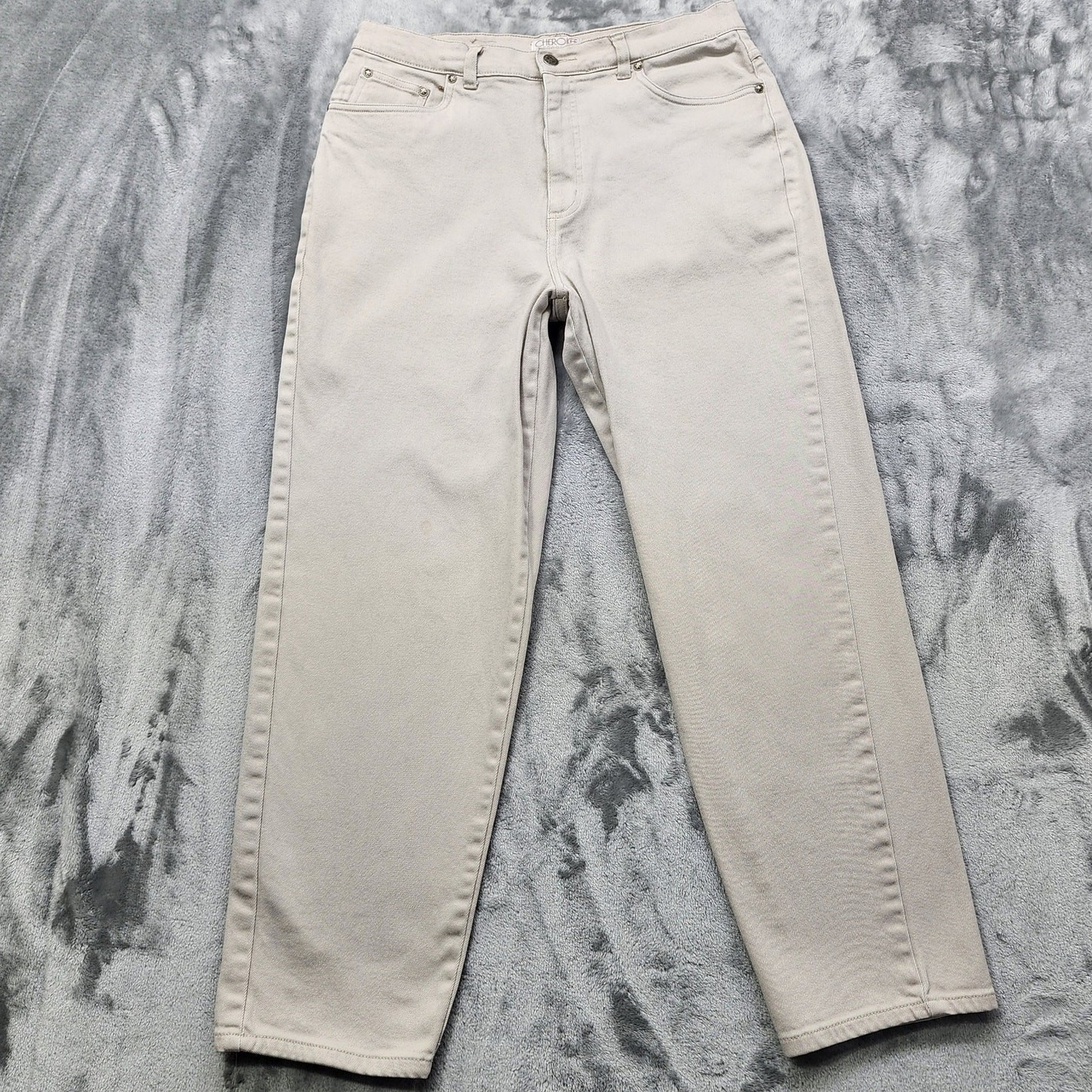 Vintage Cherokee Jeans Womens 14 Tan High Rise Tapered Stretch Denim Mom Casual