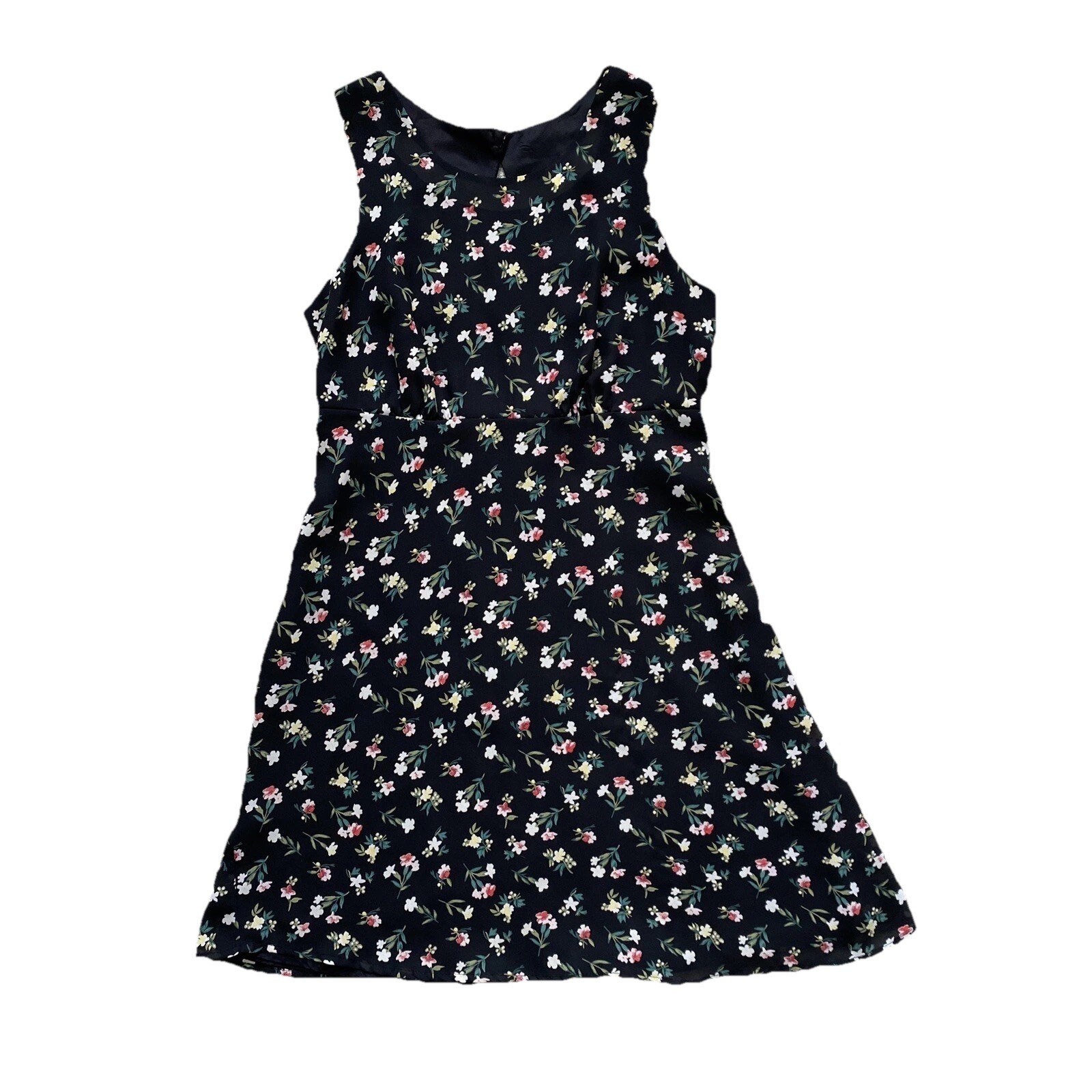90s Black Floral Mini Dress Byer Too Vintage California Made in USA