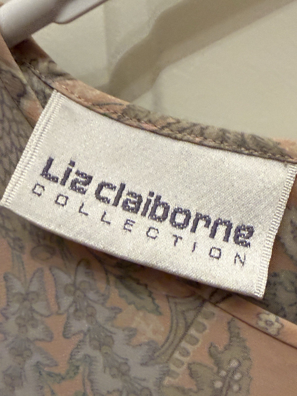 VINTAGE Liz Claiborne Collection 100% Silk Cottagecore Floral Blouse Top Sz 12