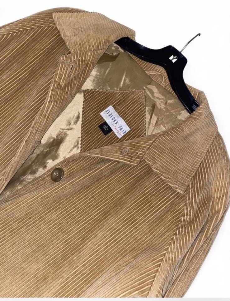 Vintage Womens Bedford Fair Lifestyles Cuordoroy Trench Coat Jacket Size L