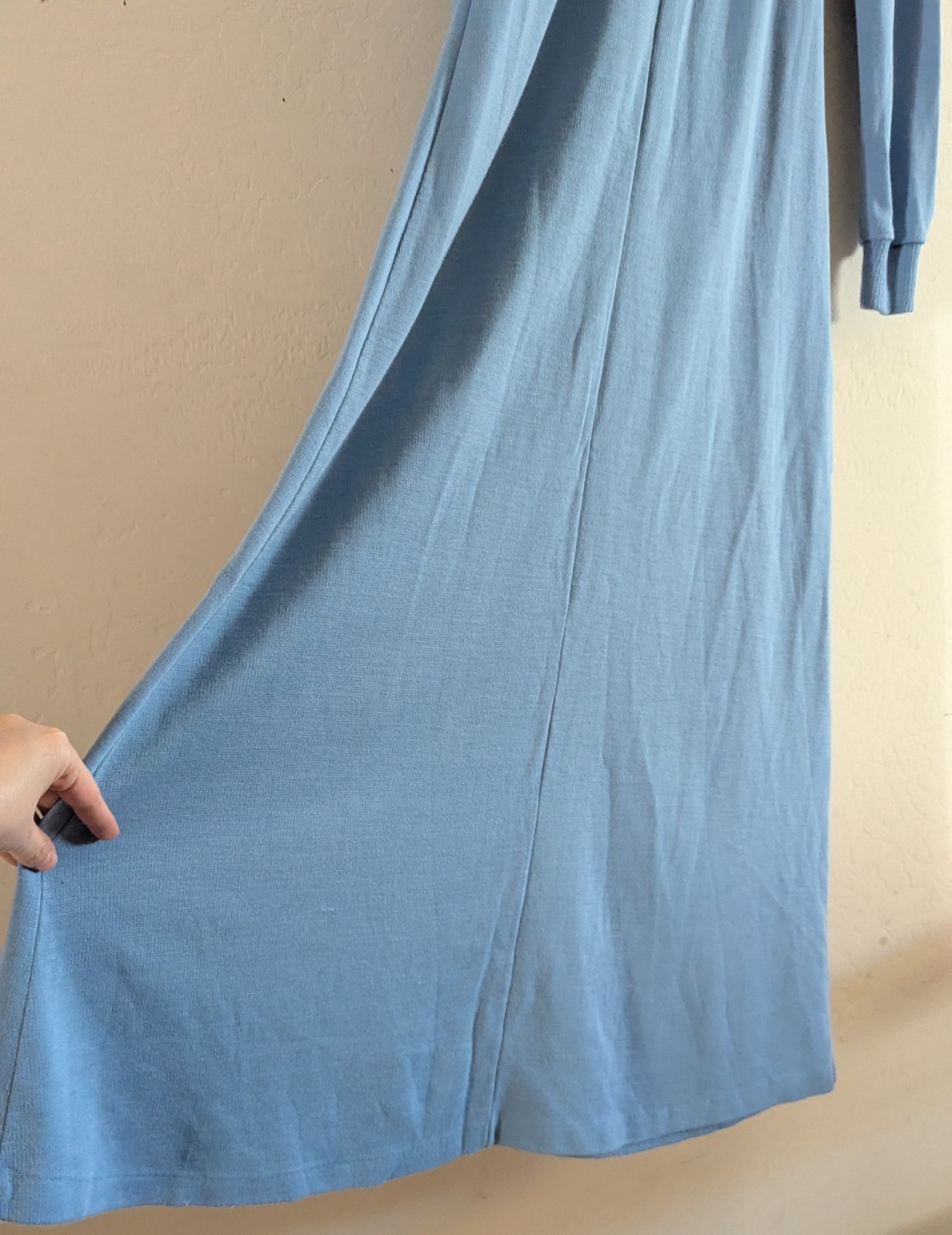 Vintage Hubba Hubba San Fransico Union Made Blue Acrylic Knit Maxi Dress