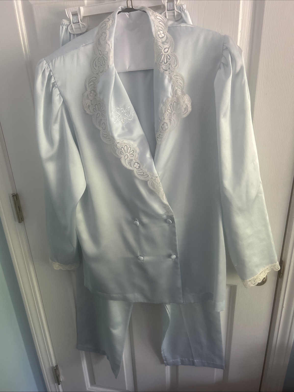 Vintage 1970’s Christian Dior baby blue night shirt and pants