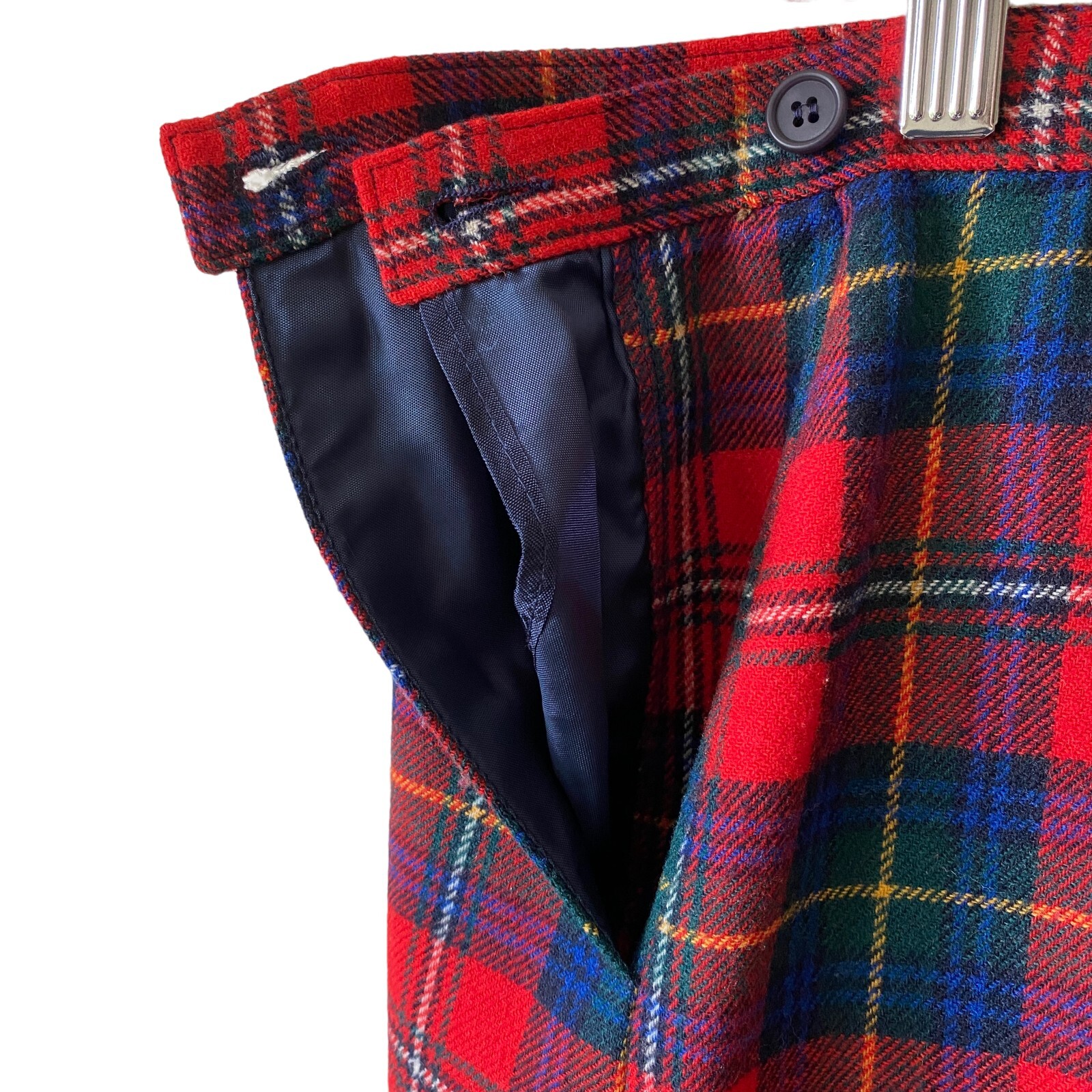 Vintage Pendleton Wool Boyd Tartan Plaid Skirt Waist 27 Inch Midi Lined Pockets