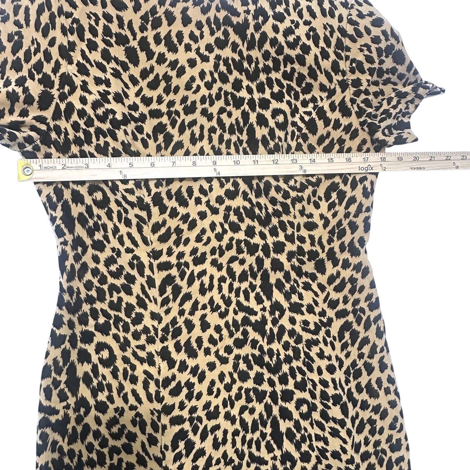 Vintage Women’s Leopard Print Sheath Dress Size 6 90s Made in USA