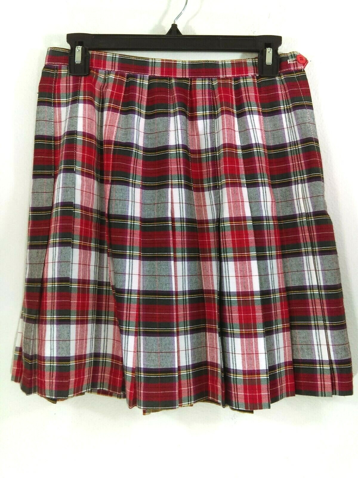 Vintage STAR C.C.C. City Clothing Co. Skirt Size 11 Red Plaid Pleated Tennis