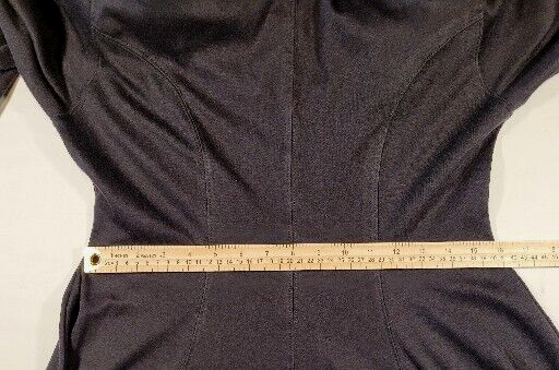 Vintage Lerner Womens 14 Black Maxi A Line Swing Dress w/Shoulder Pads Formal