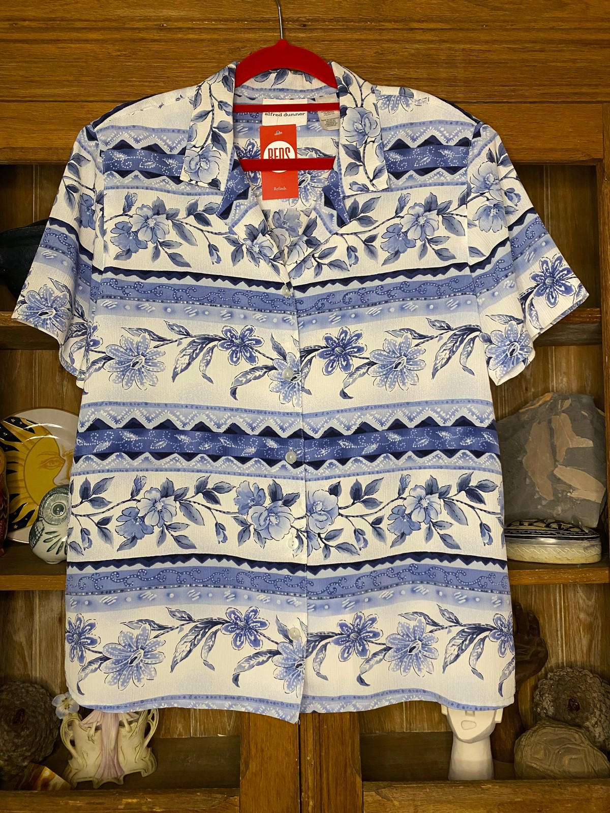 Blue and White Blouse Size 10