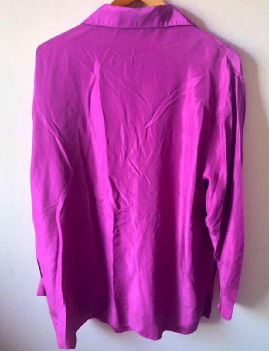 Vintage DVF Pink Button Down Silk Blouse. Large