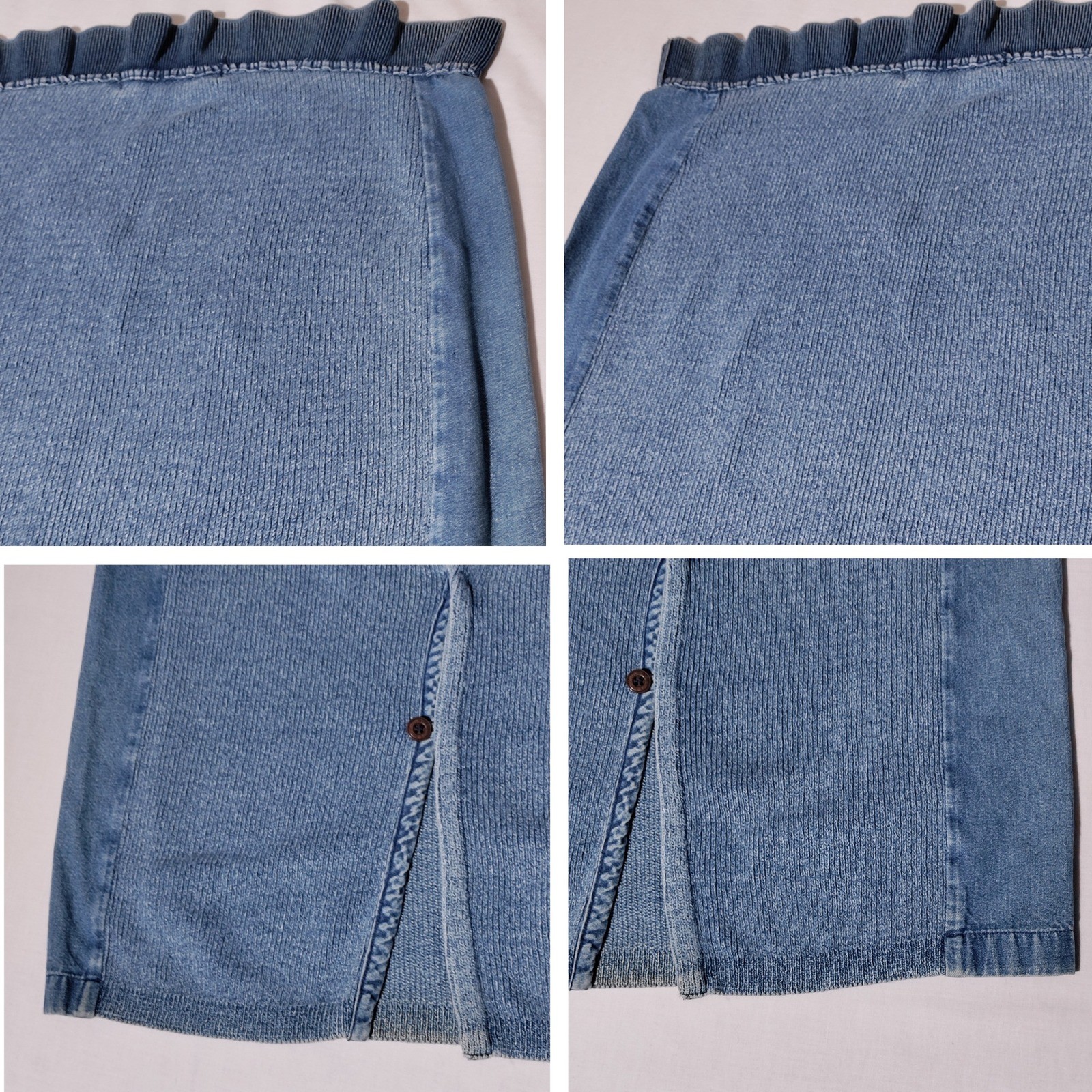 Blue Willis Denim Skirt Set Women Vintage 90s Shirt Sz S, Skirt Sz M, – stained