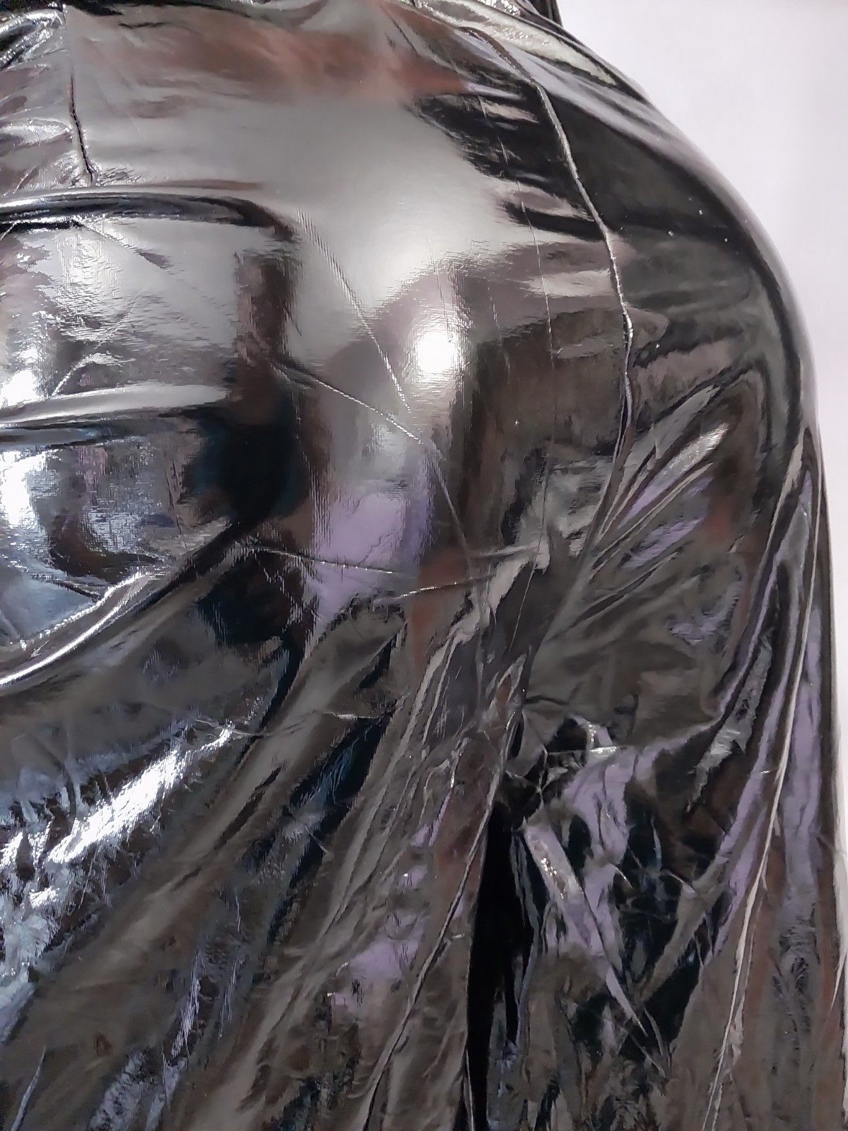 VTG RUBBA STICKY BOMBSHELL SHINY SILKY REFLECTIVE PANTS PVC VINYL GLOSSY 40/42
