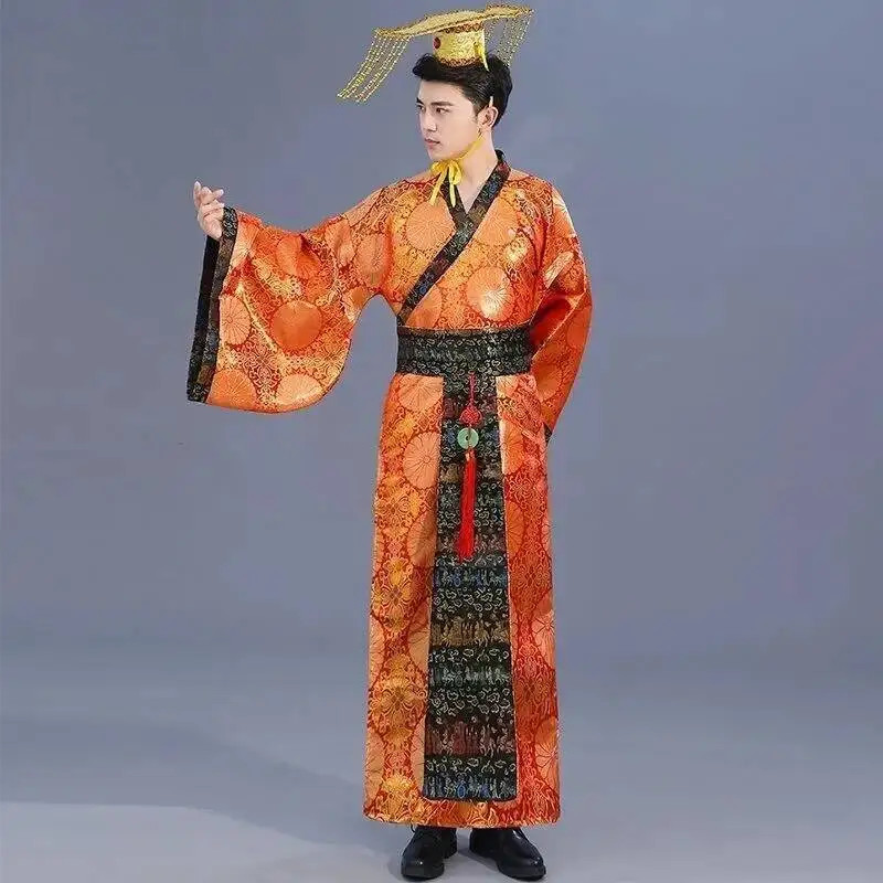 Ancient Costume Chinese Emperor China Costume Hanfu Tang Men Stage Performance