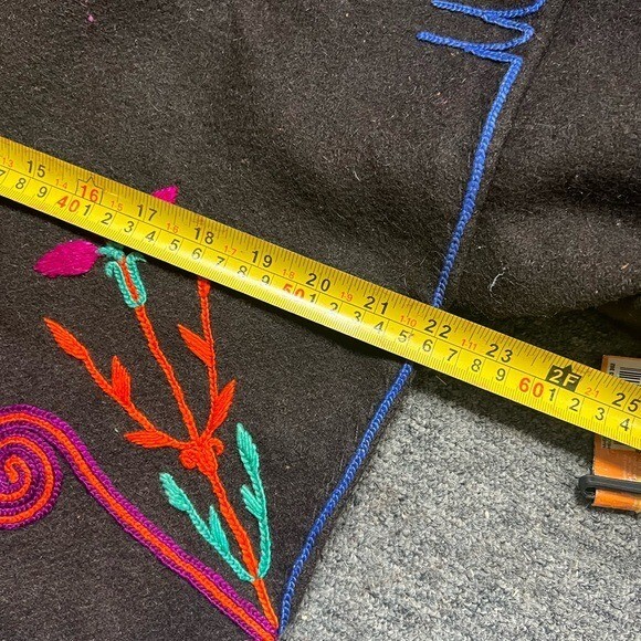 RARE Vintage 1960s Handmade Embroidered Wool Pullover Jacket
