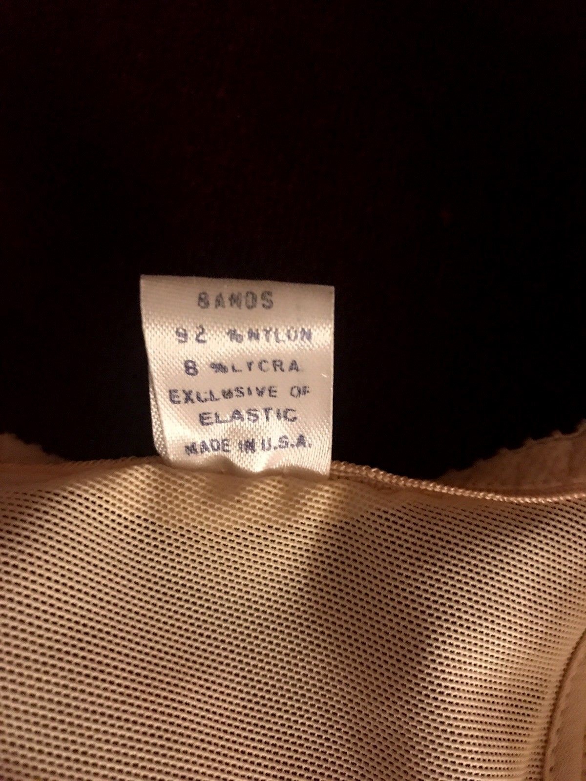 Vintage Bra Smooth Nylon Beige Nude Polyester Adjustable Lycra 1970s NEW 34B