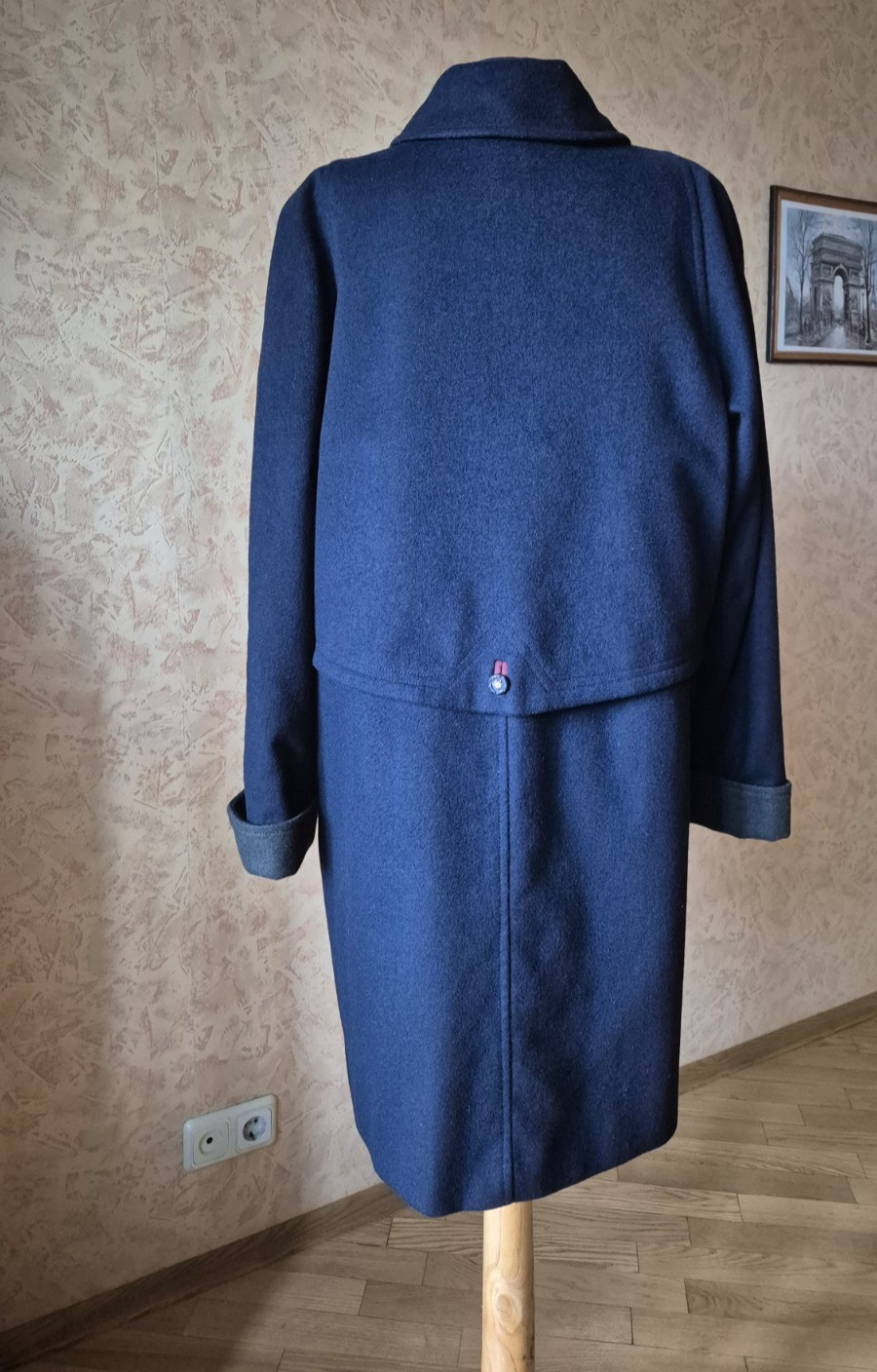 Loden vintage blue-green wool alpaca coat