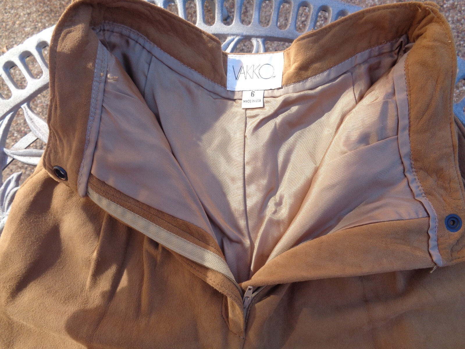 Vintage Vakko Suede Pants Size 6 Made In USA Light Taupe Excellent Condition