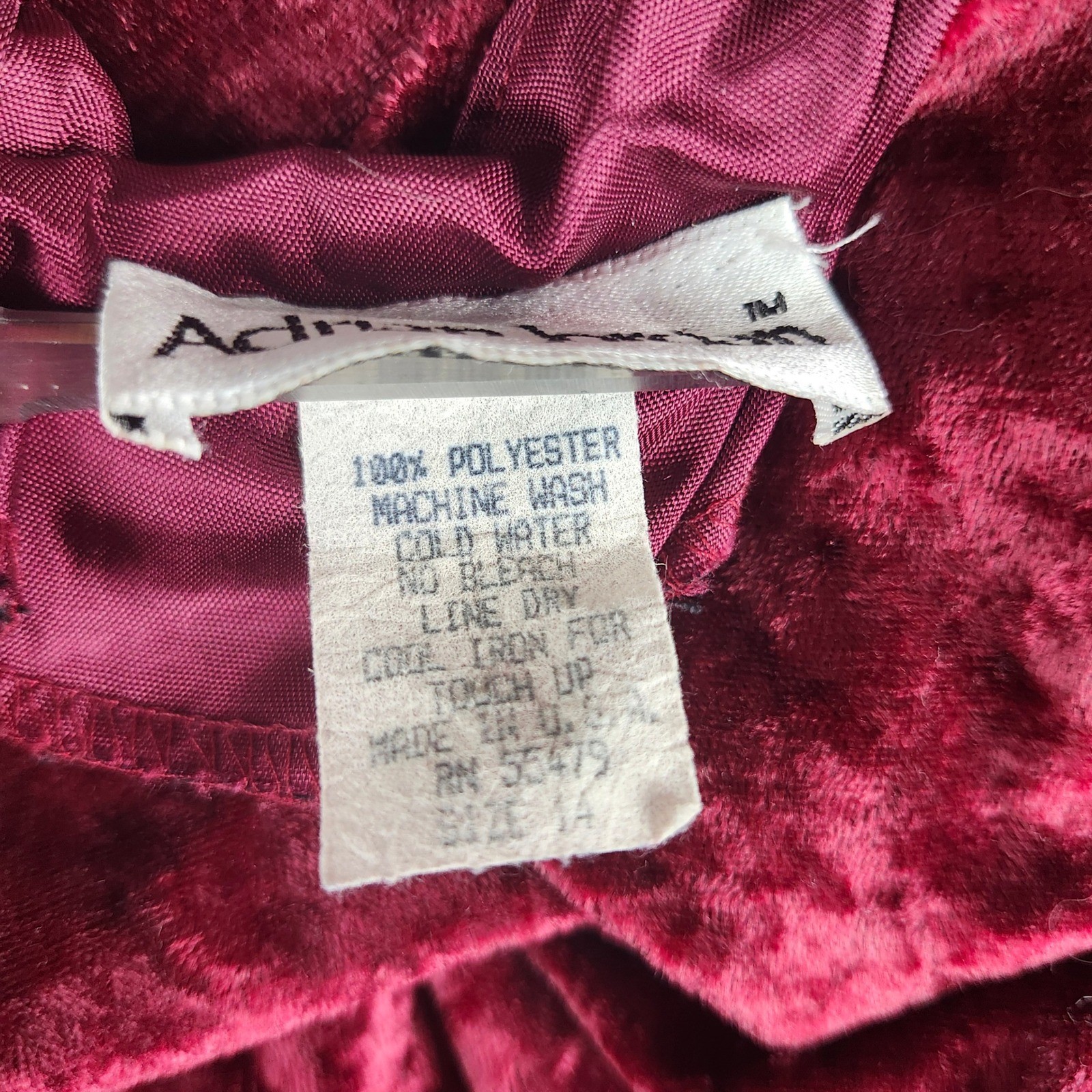 VTG Adrian Jordan Velvet Skater Dress Womens 14 Burgundy Criss Cross Back V-Neck