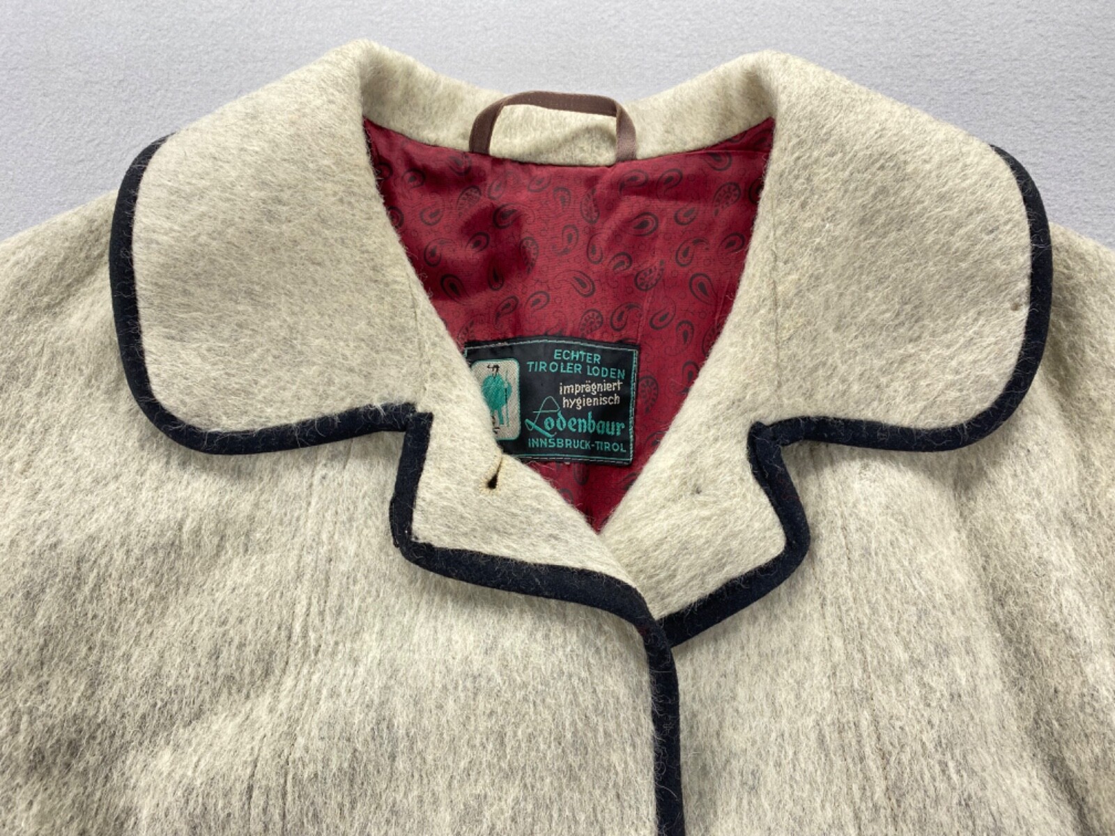Vintage 80’s Women’s Lodenbaur Innsbruck-Tirol Loden Wool Long Jacket Pea Coat
