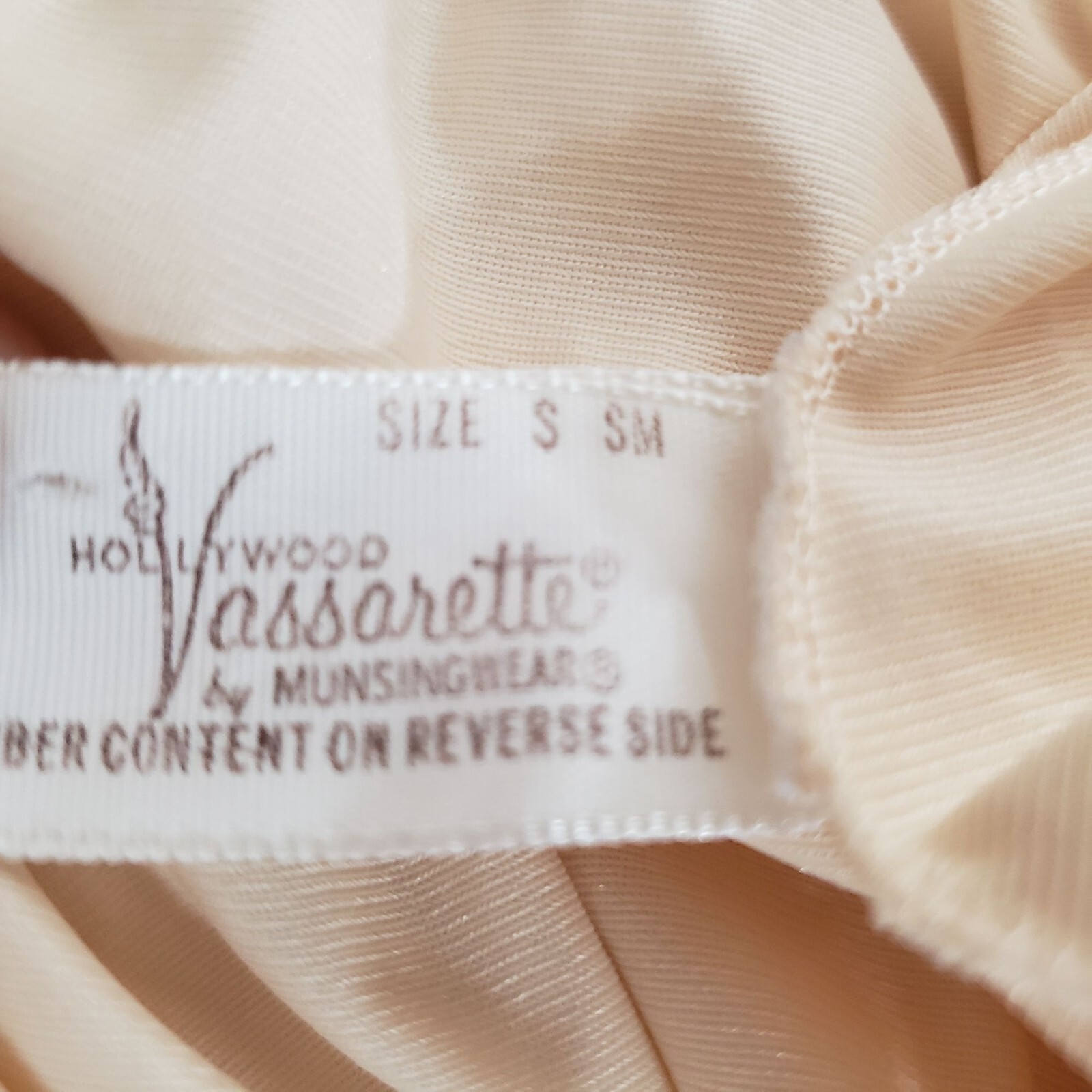 Vintage Hollywood Vasarette Half Slip Cream Size Small Lace Trim