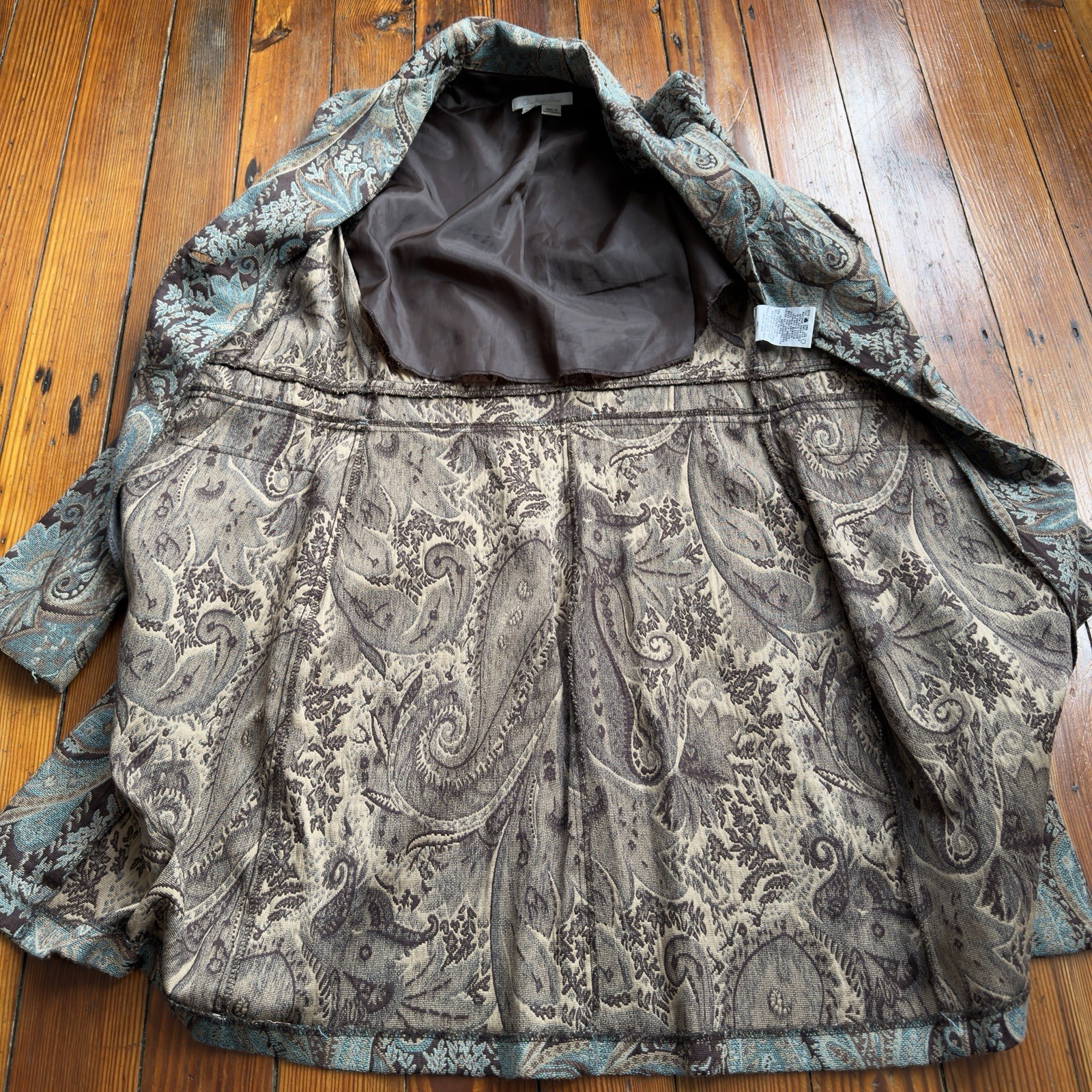 Vintage 1990s/2000s Charlotte Russe paisley jacquard tapestry coat