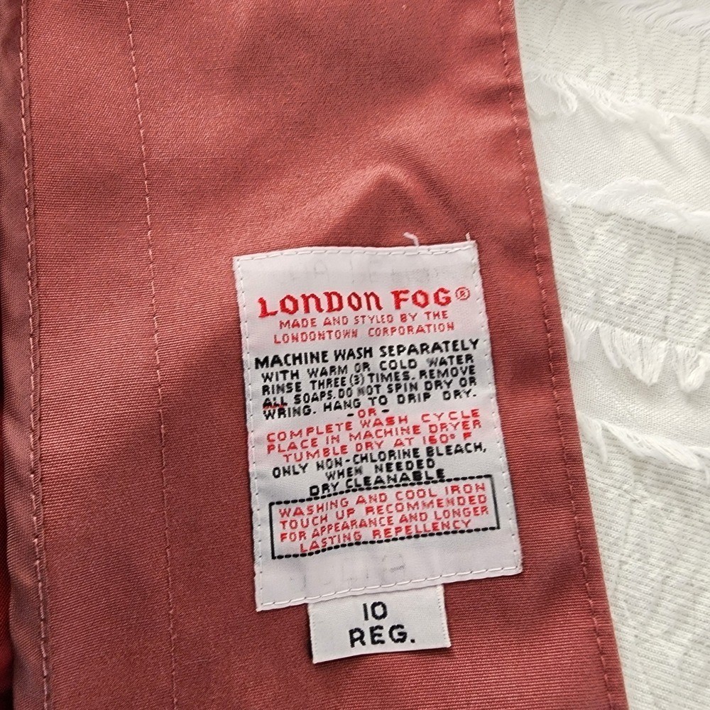 VTG London Fog Trench Coat Women 10 Reg Burgundy Classic Preppy Retro Outwear