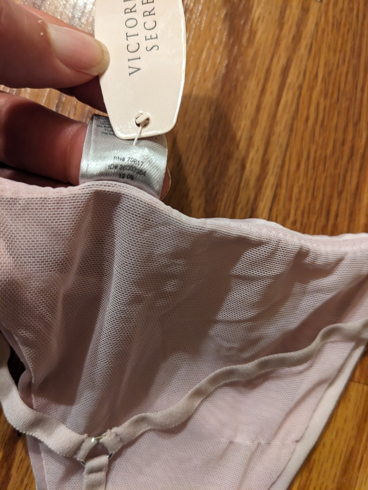 Vintage 2008 Victoria’s Secret pink Low Rise V-String thong Panties small shiny