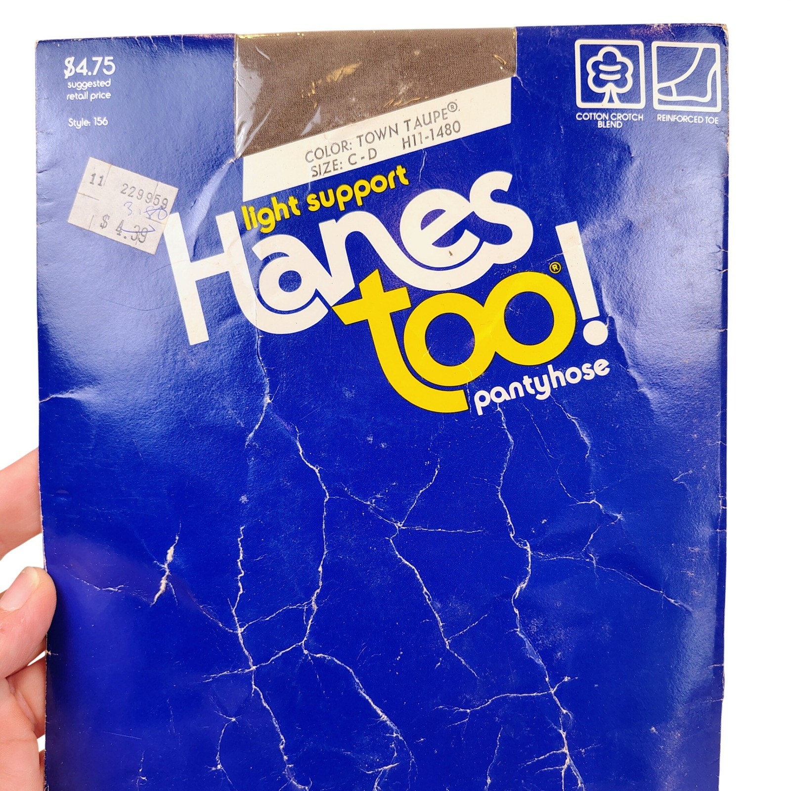 NWT Hanes Womens SZ C-D Hanes Too! Pantyhose Town Taupe Sheer Vintage 80s 1986