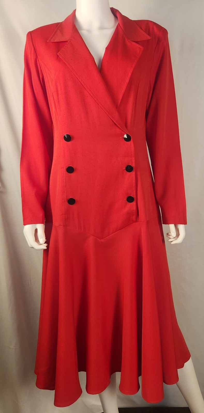 Vintage 80s Willow Ridge Red Dress 12 Classic Corpcore Old Money Retro