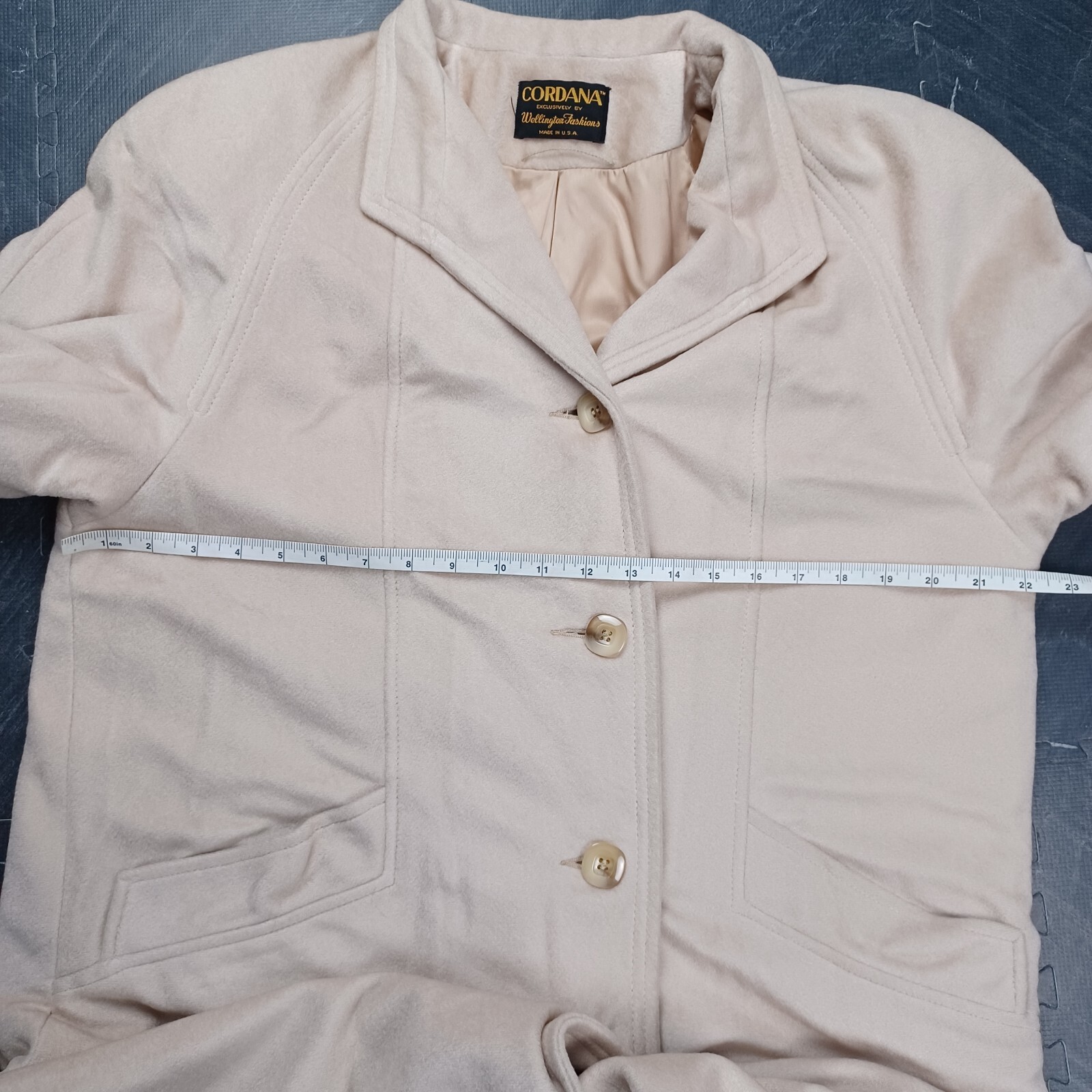 Vintage Cordana Wellington Fashions Celanese Arnel Long Coat Size XL 44″ Read