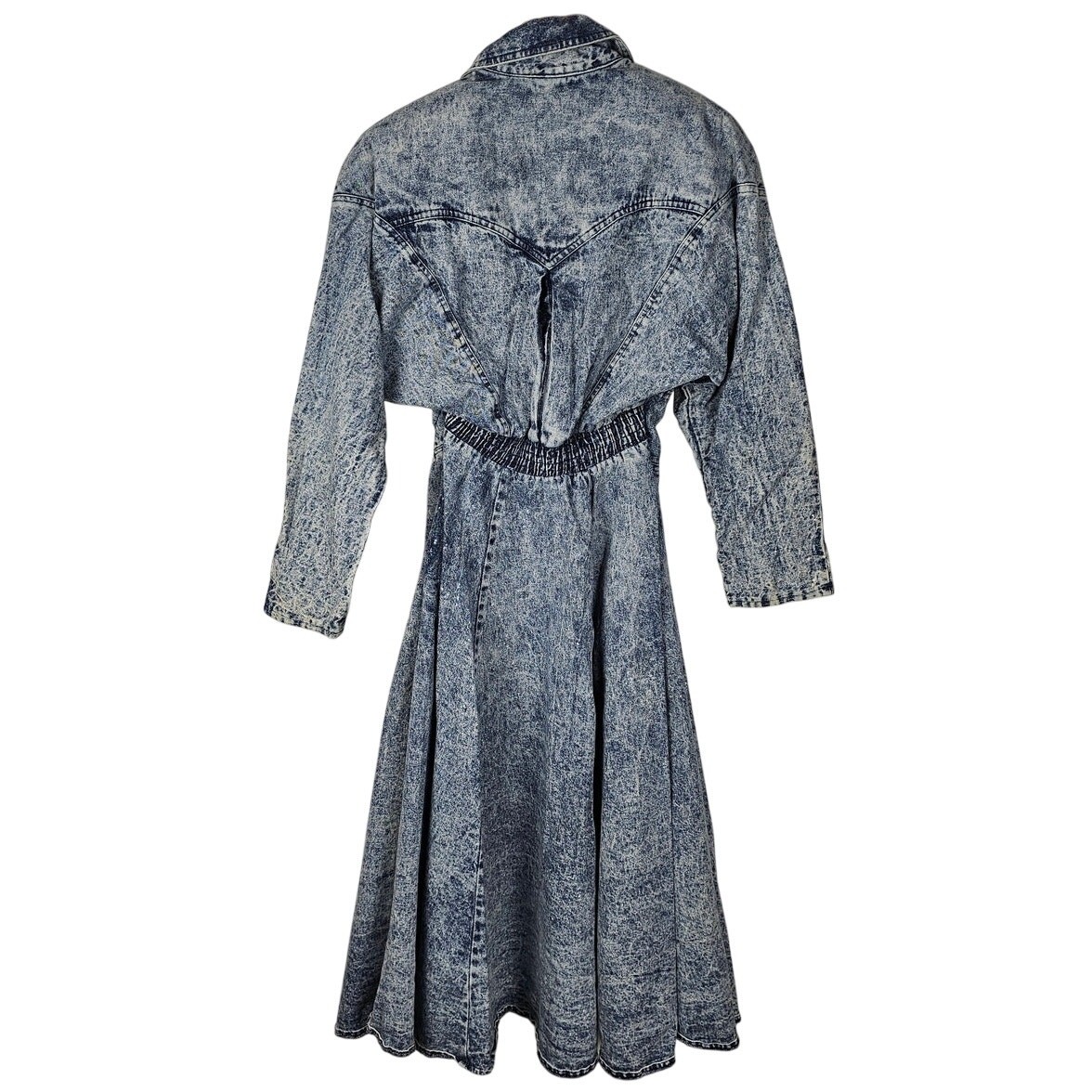 PG Collection Ginger Bolt vintage denim dress sz12 blue stonewash western 80s