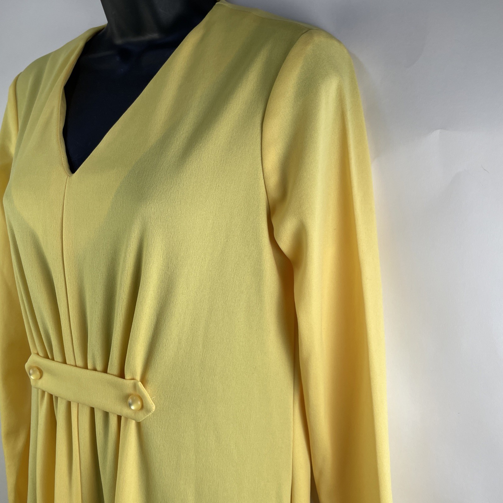 Vtg 70’s 100 Parkhouse Dallas Maxi Lounge Dress V Neck Polyester Size 12