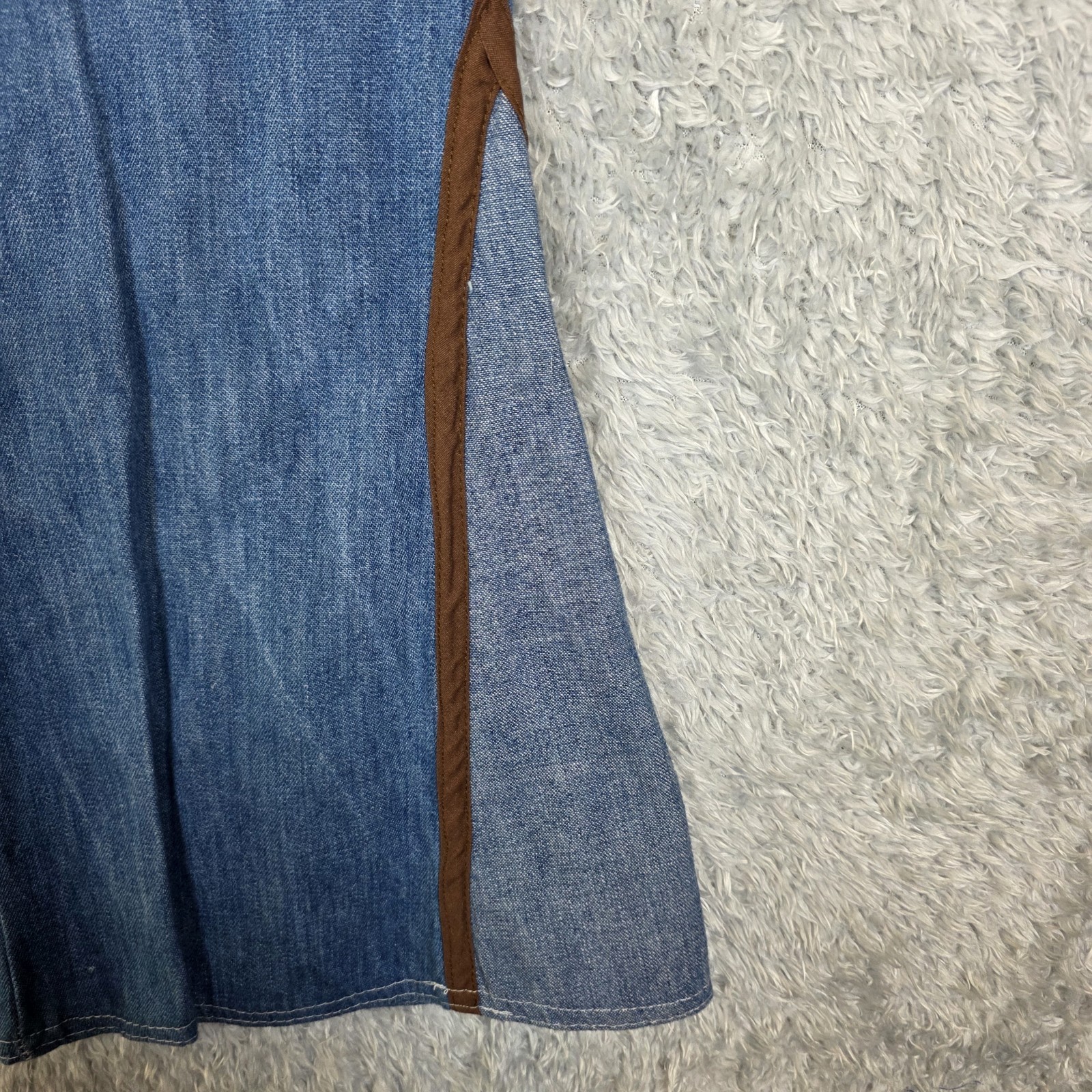Vintage Maverick 70s Bell Bottom Jeans Blue Denim High Waist Flare USA 13/14