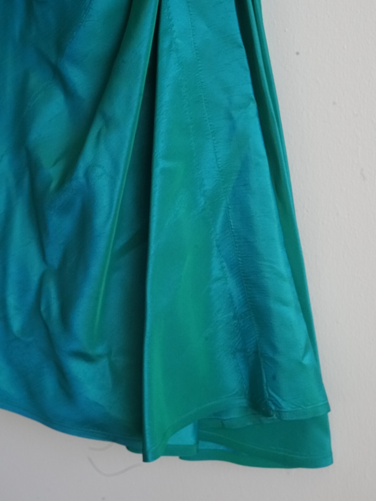 VTG 60s Authentic Universal Studios Costume Tea Green Silk Formal Dress S