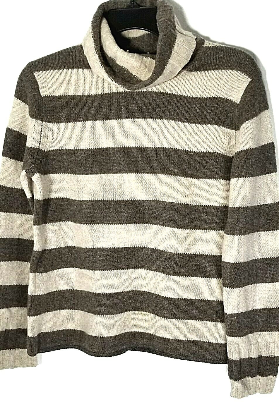 VINTAGE LIZ CLAIBORNE WOMEN’S LAMB’S WOOL STRIPED TURTLENECK SWEATER L 14 16