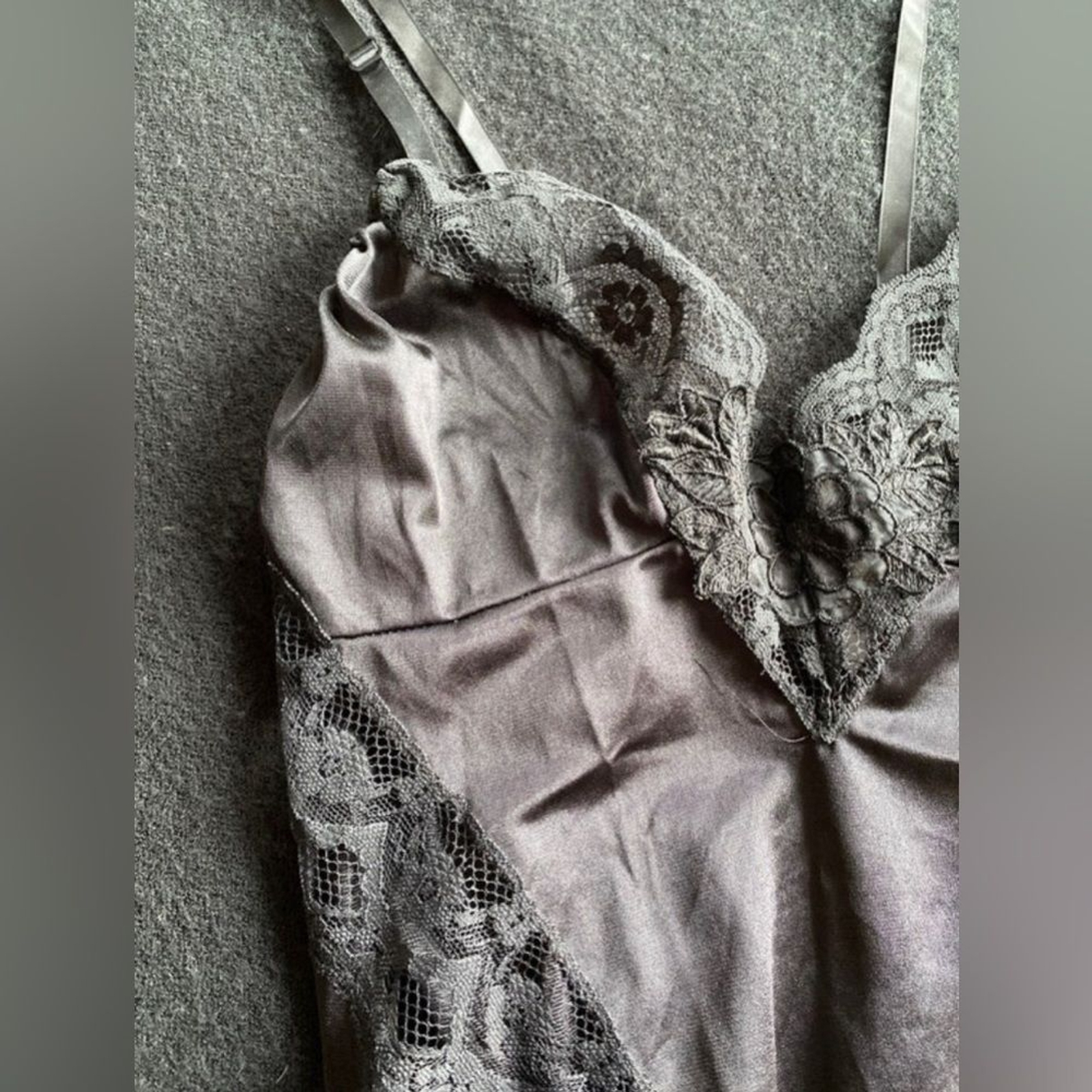 Vintage Lady Manhattan Black Lace Snap One Piece Bodysuit Top! Medium.