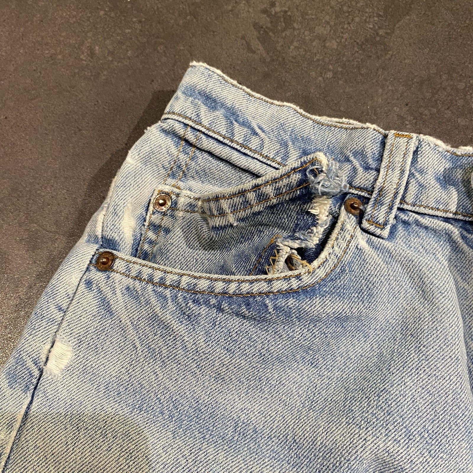Vintage 70s Levi’s Orange Tab Light Wash Cutoff Shorts Distressed 80s 90s READ