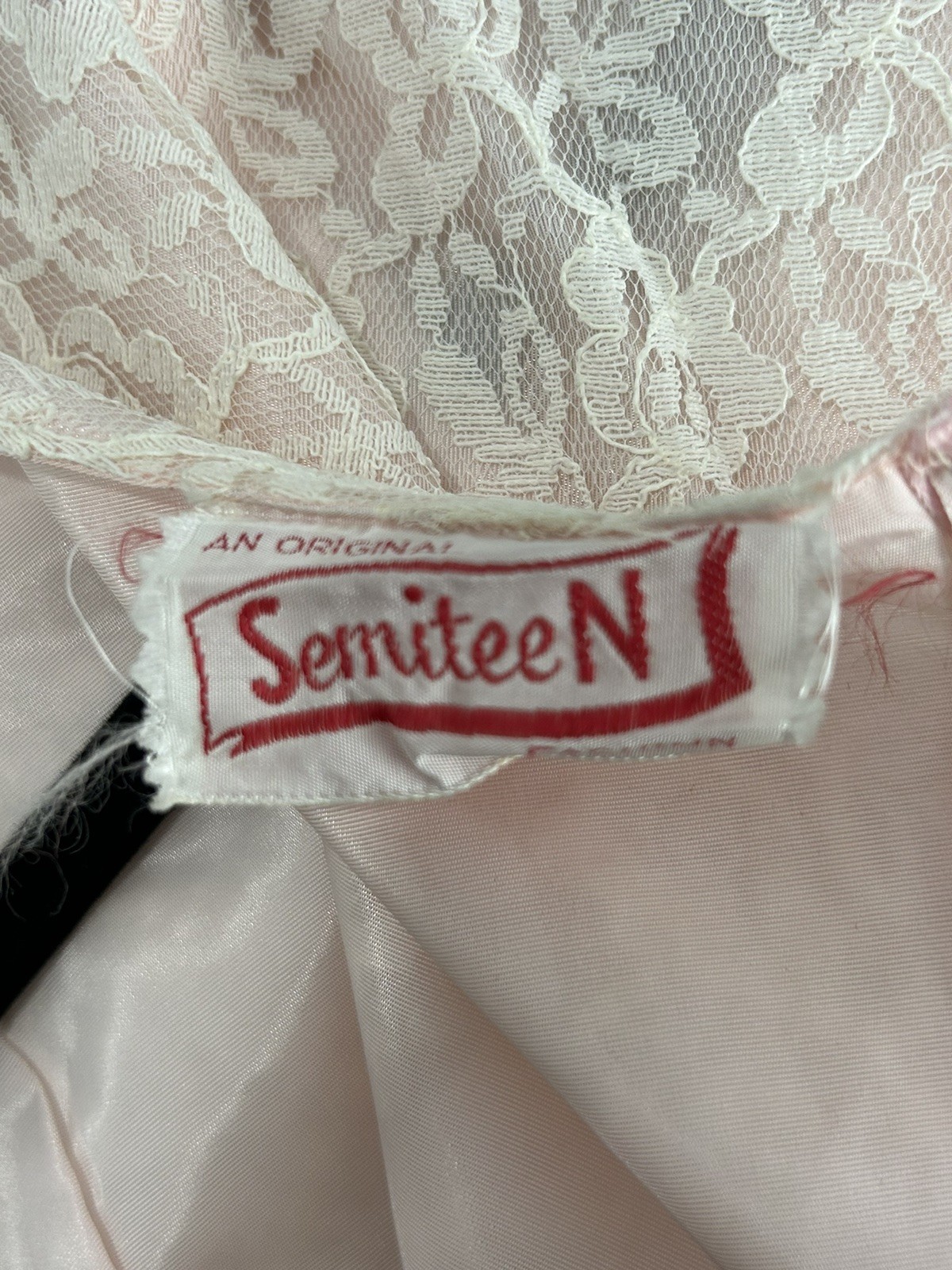 Vintage 1960’s (?) Woman’s Pink Lace And Tulle Party Dress By Semitee N