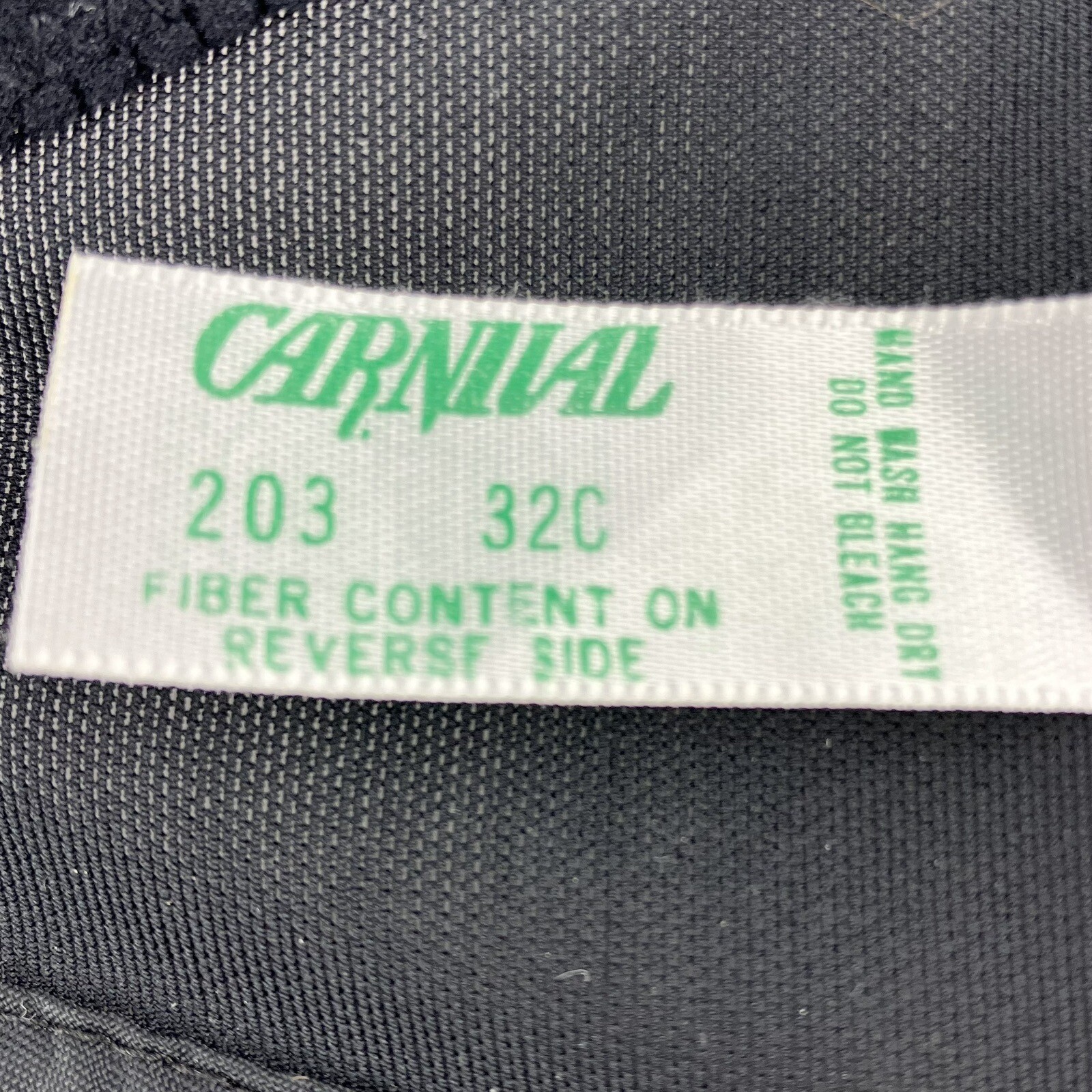 1980S USA Carnival Union Label Tag Black Bustier Corset Top 32C Rib Stays