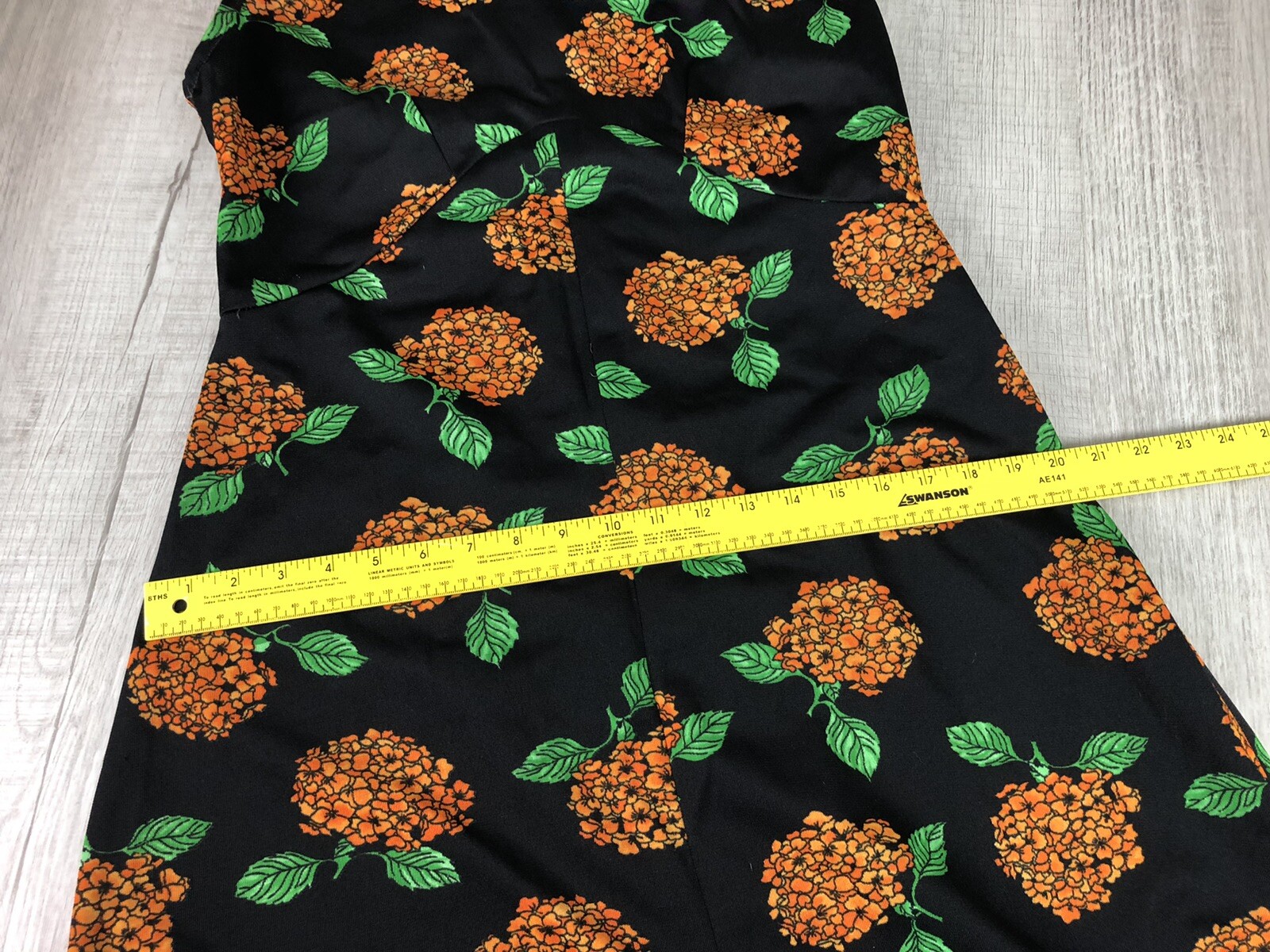 Vintage Hawaiian Floral Dress 60s 70s Mod GoGo Hippie Womens Size 15-17