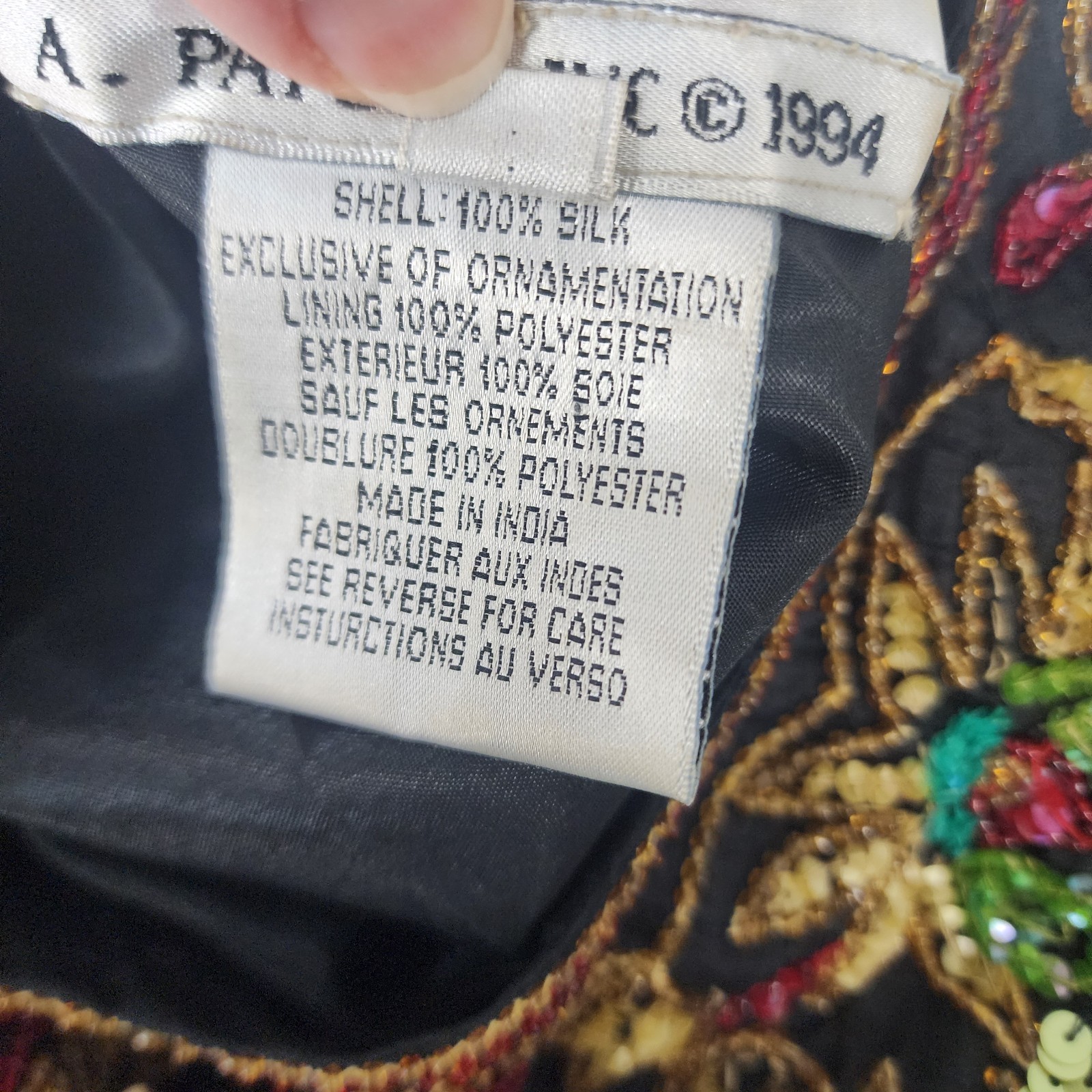 Vintage Adrianna Papell Evening 1994 Women’s L Multi Beaded Sequin Jacket *Note*
