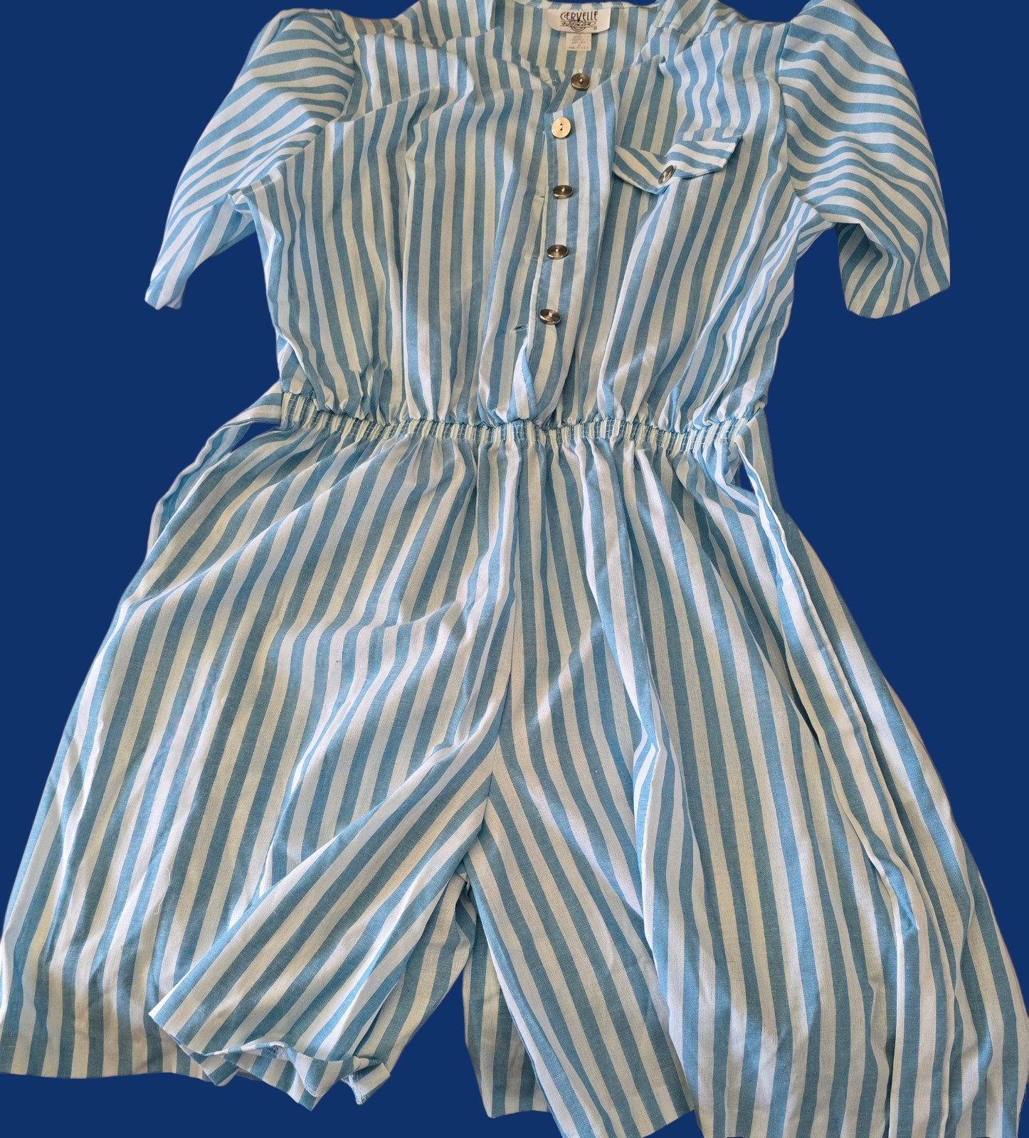 Vintage 90s Cervelle Woman Striped Romper Jumpsuit Plus Size 3X Made in USA