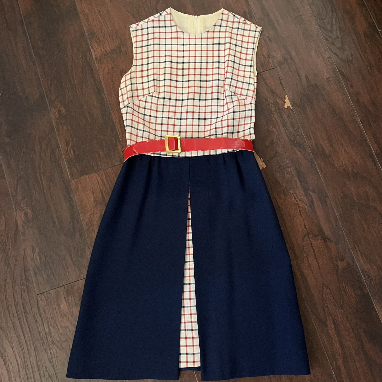 Vintage Mayfair Place 1960’s Red White Blue Sheath Dress Sz 10