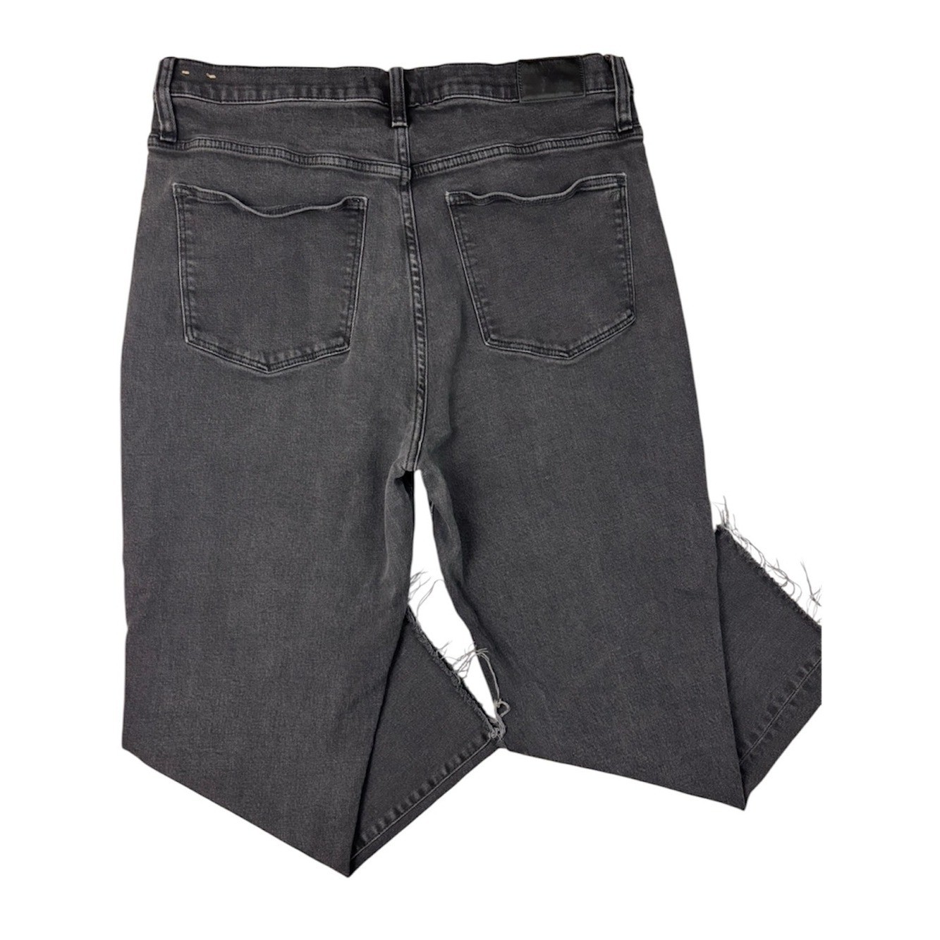 Madewell The Perfect Vintage Jean Fade Black Charcoal Gray Distress Raw Hem (32)